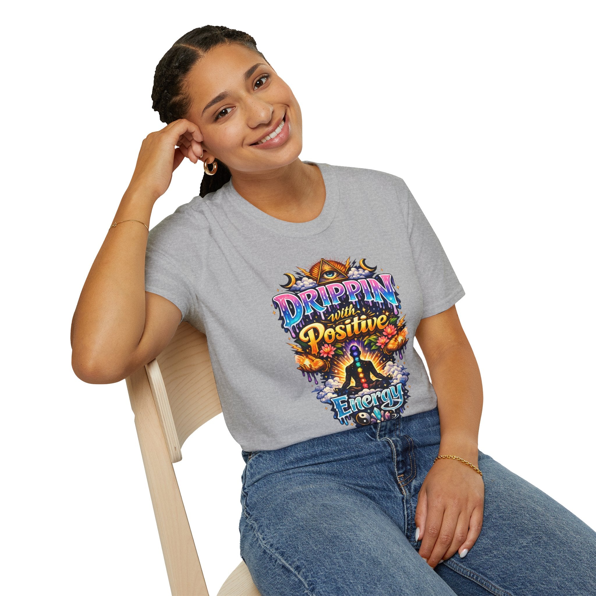 Positive Energy T-Shirt — 'Drippin' with Positive' Psychedelic Graphic Tee