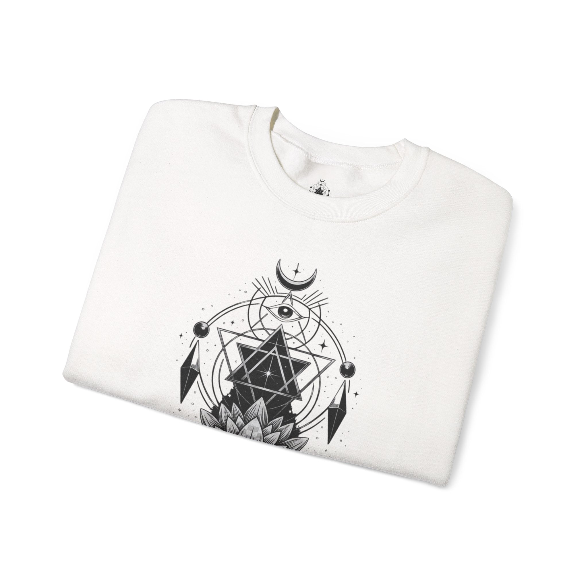 Lotus & Geometric Spiritual Crewneck Sweatshirt