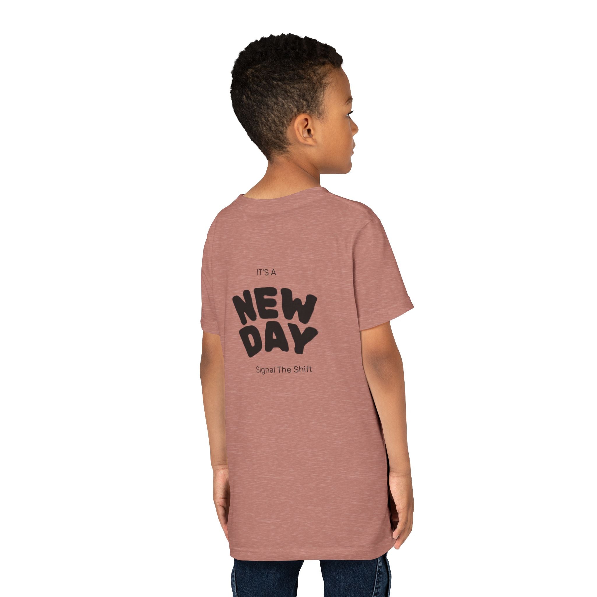 Youth Tee — "Awaken Within" Lotus Front & "It's a New Day" Back Inspirational Shirt