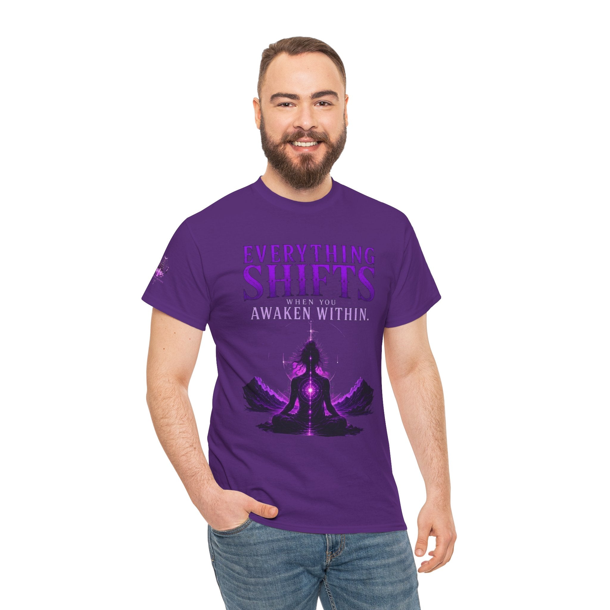 Spiritual Meditation T-Shirt — "Everything Shifts When You Awaken Within" Yoga Tee - Awaken Within Apparel