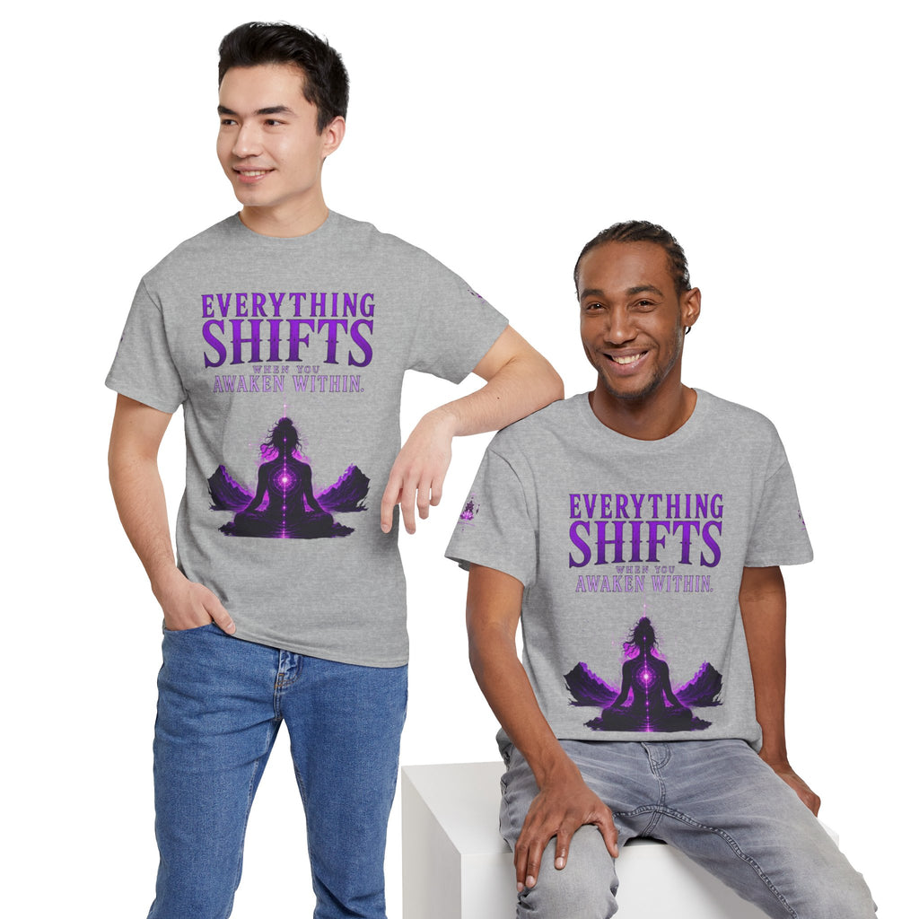Spiritual Meditation T-Shirt — "Everything Shifts When You Awaken Within" Yoga Tee - Awaken Within Apparel