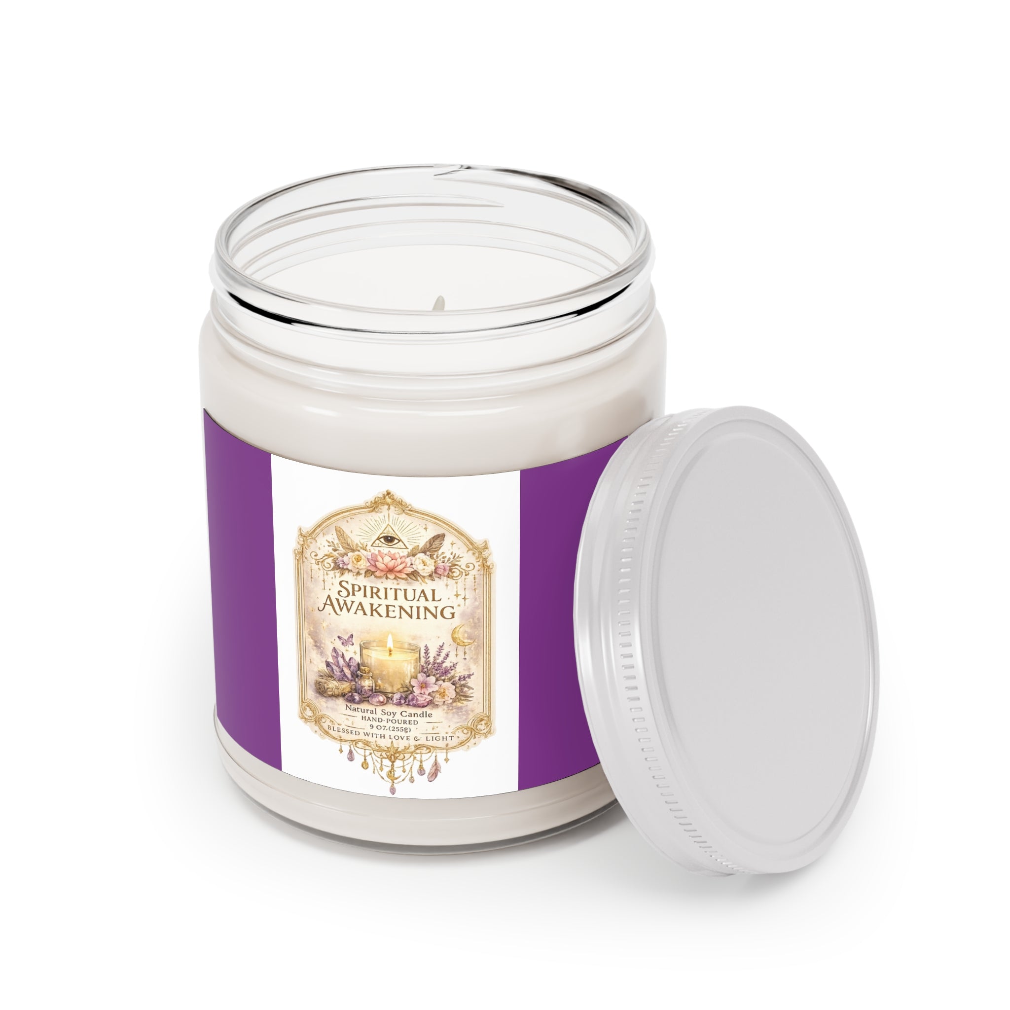 Spiritual Awakening Scented Soy Candle — 9oz Jar with White Lid