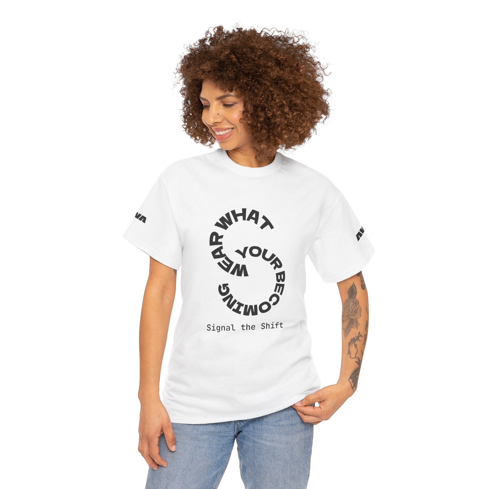 Circular "Wear What You're Becoming" Graphic Tee — Minimal Inspirational T-Shirt