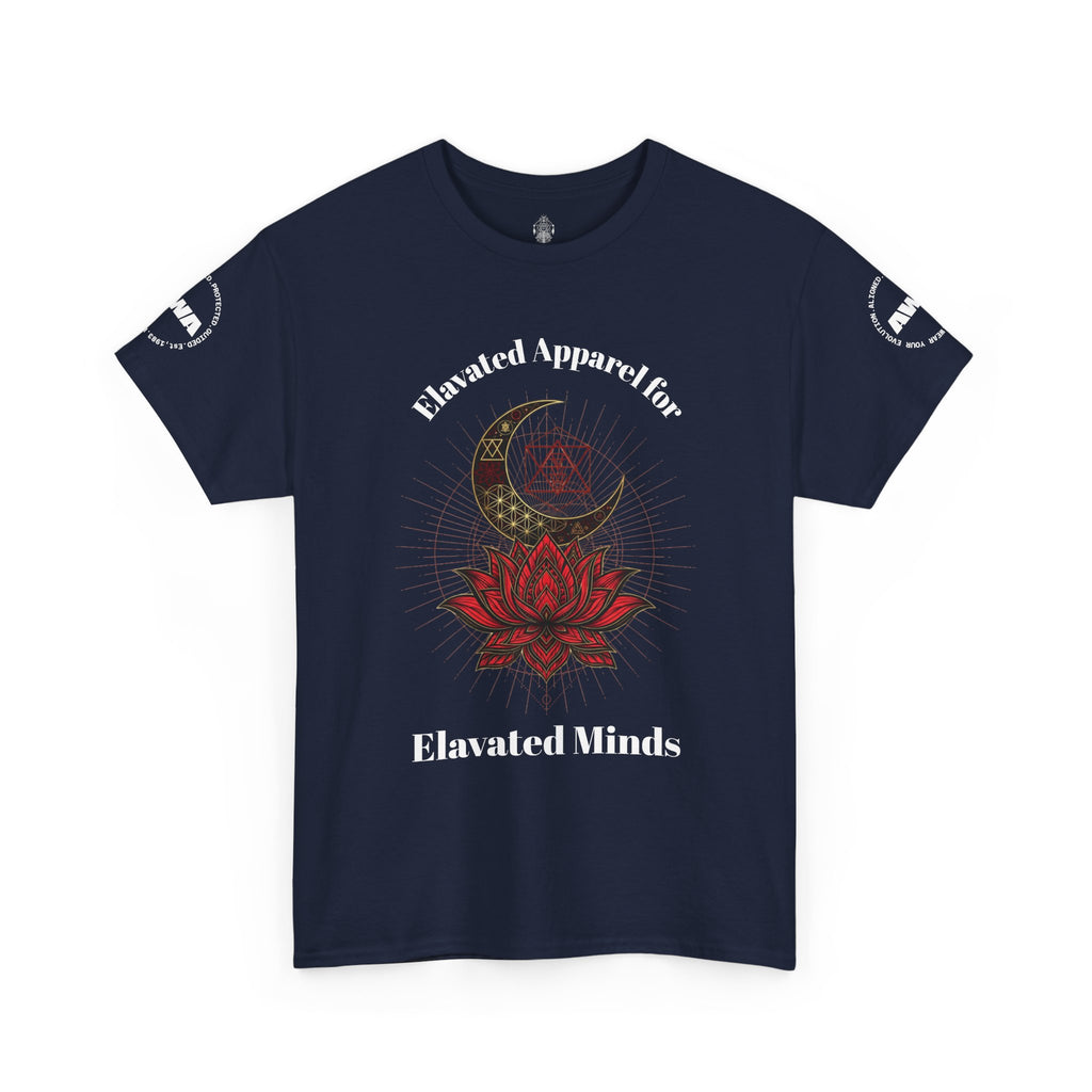 Elevated Minds Lotus Tee — Spiritual Graphic T-Shirt with Moon & Lotus - Awaken Within Apparel