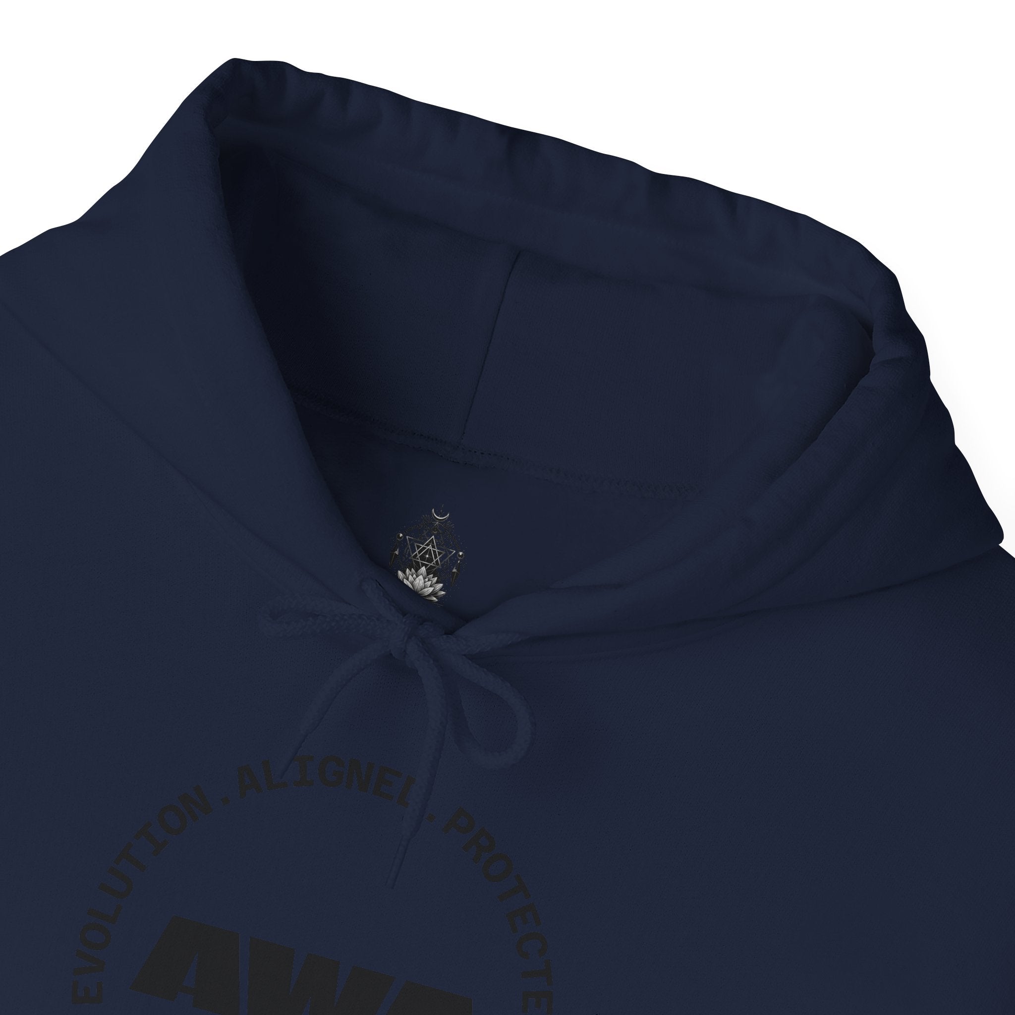 AWA Circle Logo Hoodie — Minimalist Monochrome Pullover