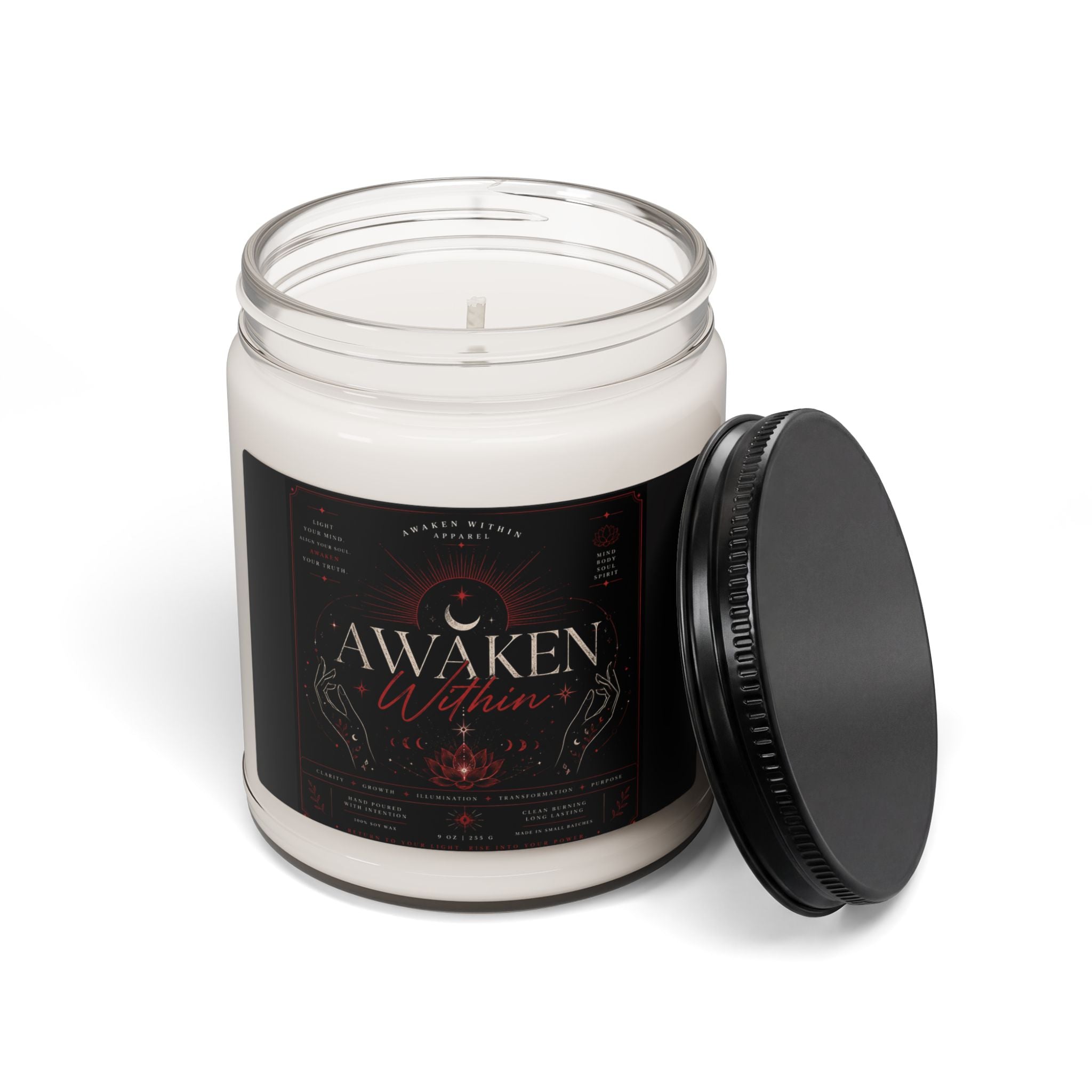 Awaken Within Scented Soy Candle — 9oz Aromatherapy Jar for Meditation & Mindfulness