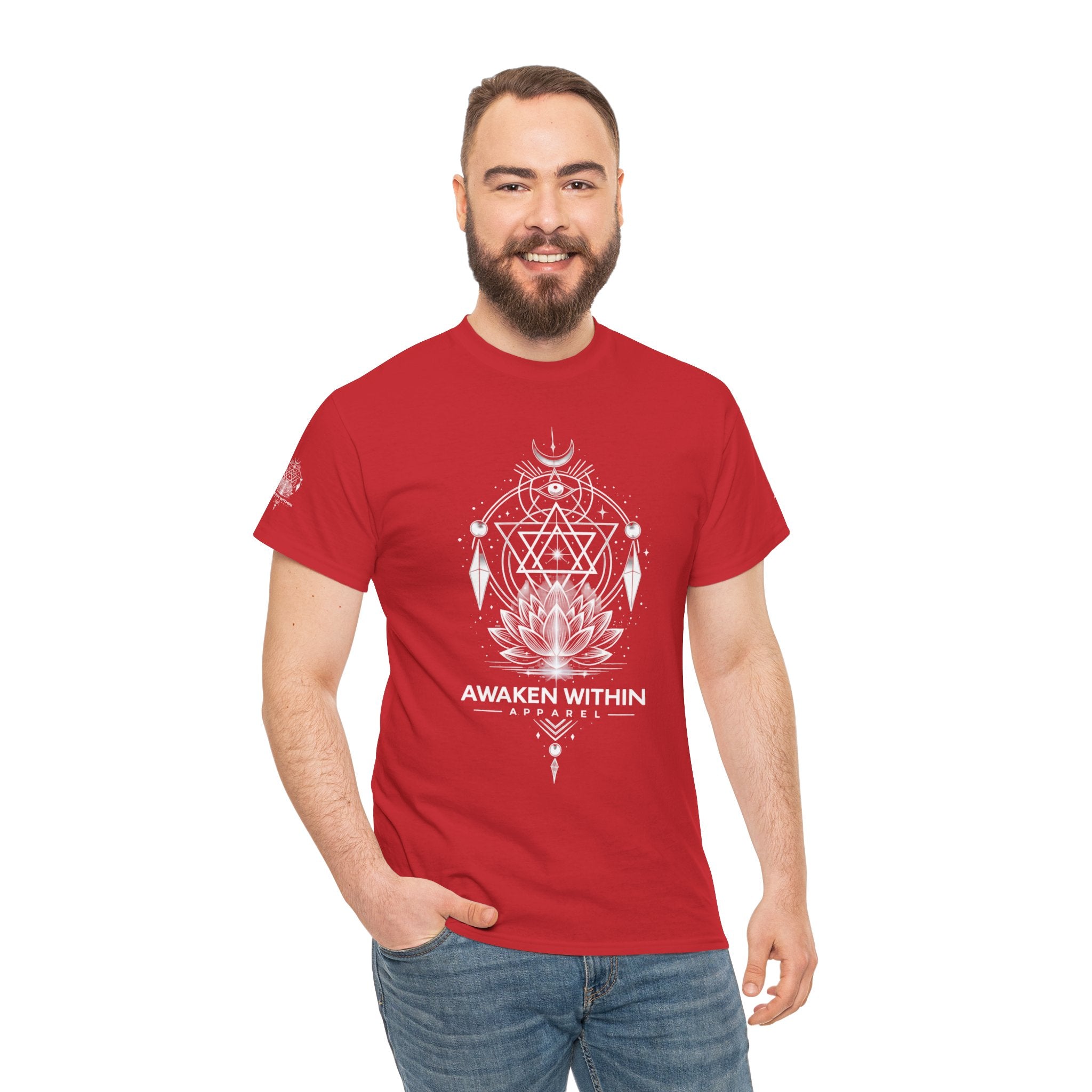 'Awaken Within' Spiritual Lotus Sacred Geometry T-Shirt
