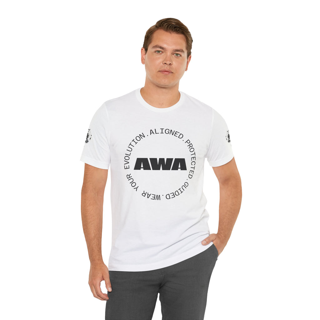 AWA Circle Logo Tee — Minimalist Brand Graphic T-Shirt