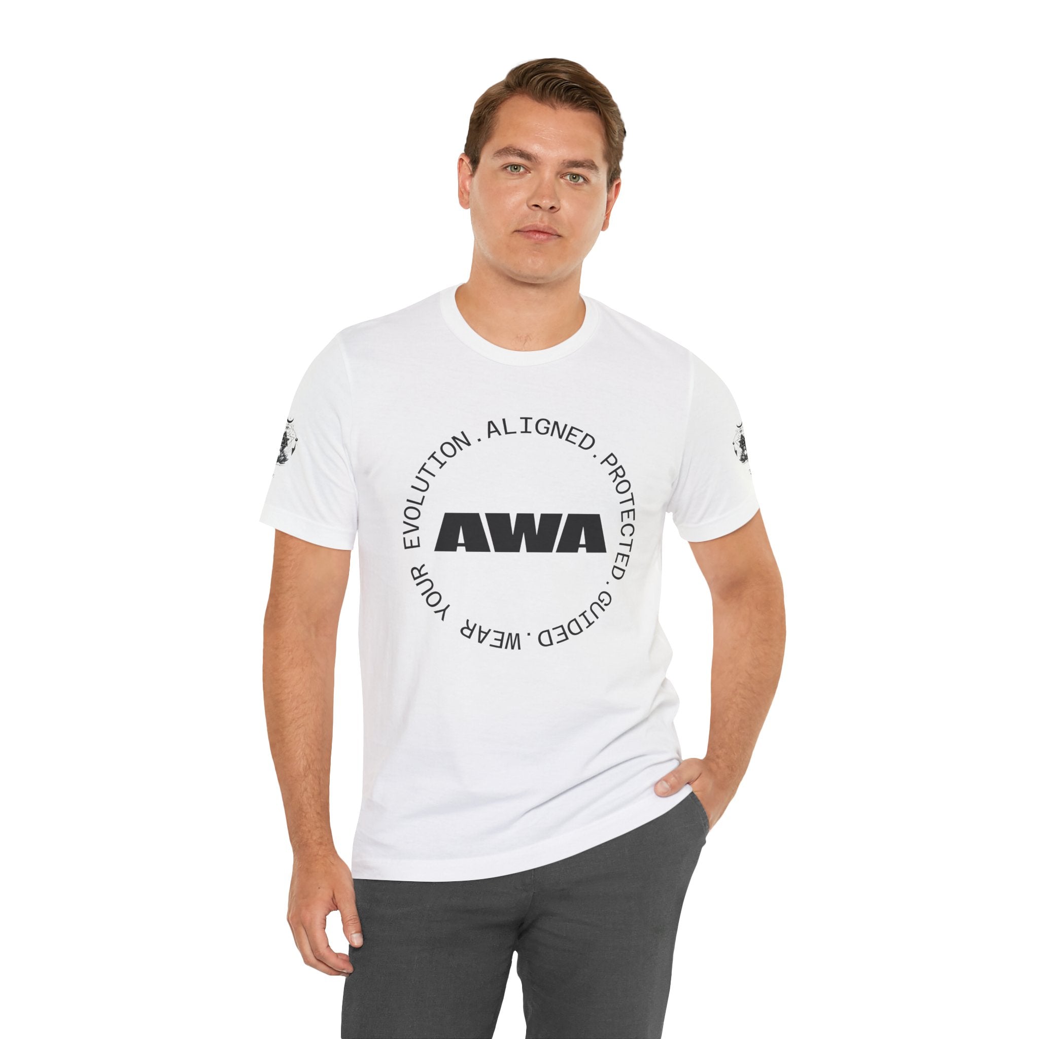 AWA Circle Logo Tee — Minimalist Brand Graphic T-Shirt