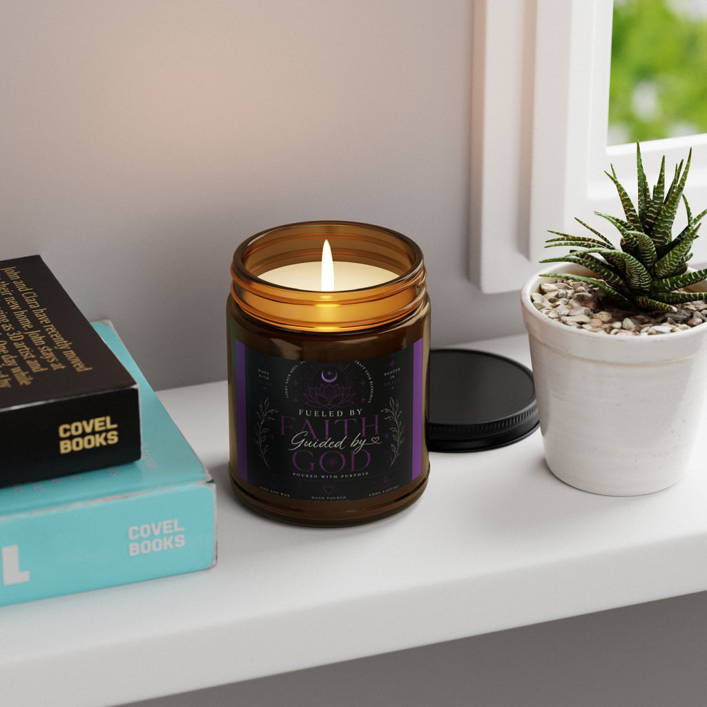 Soy Candle — 'Guided By God' Amber Jar Scented Candle (Multi-Size)