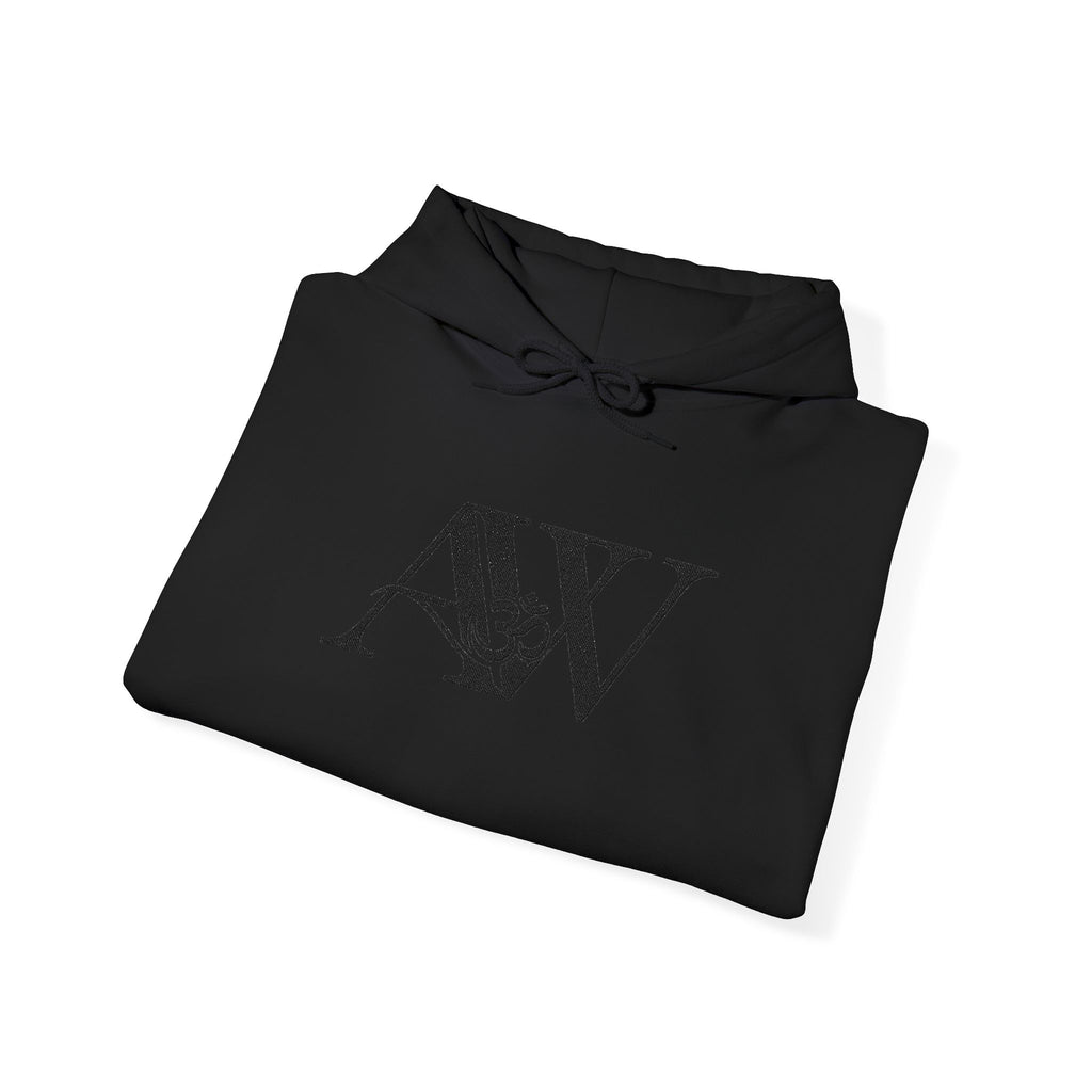 AWA Hero Logo Hoodie — AW Om Serif Monogram Pullover Sweatshirt