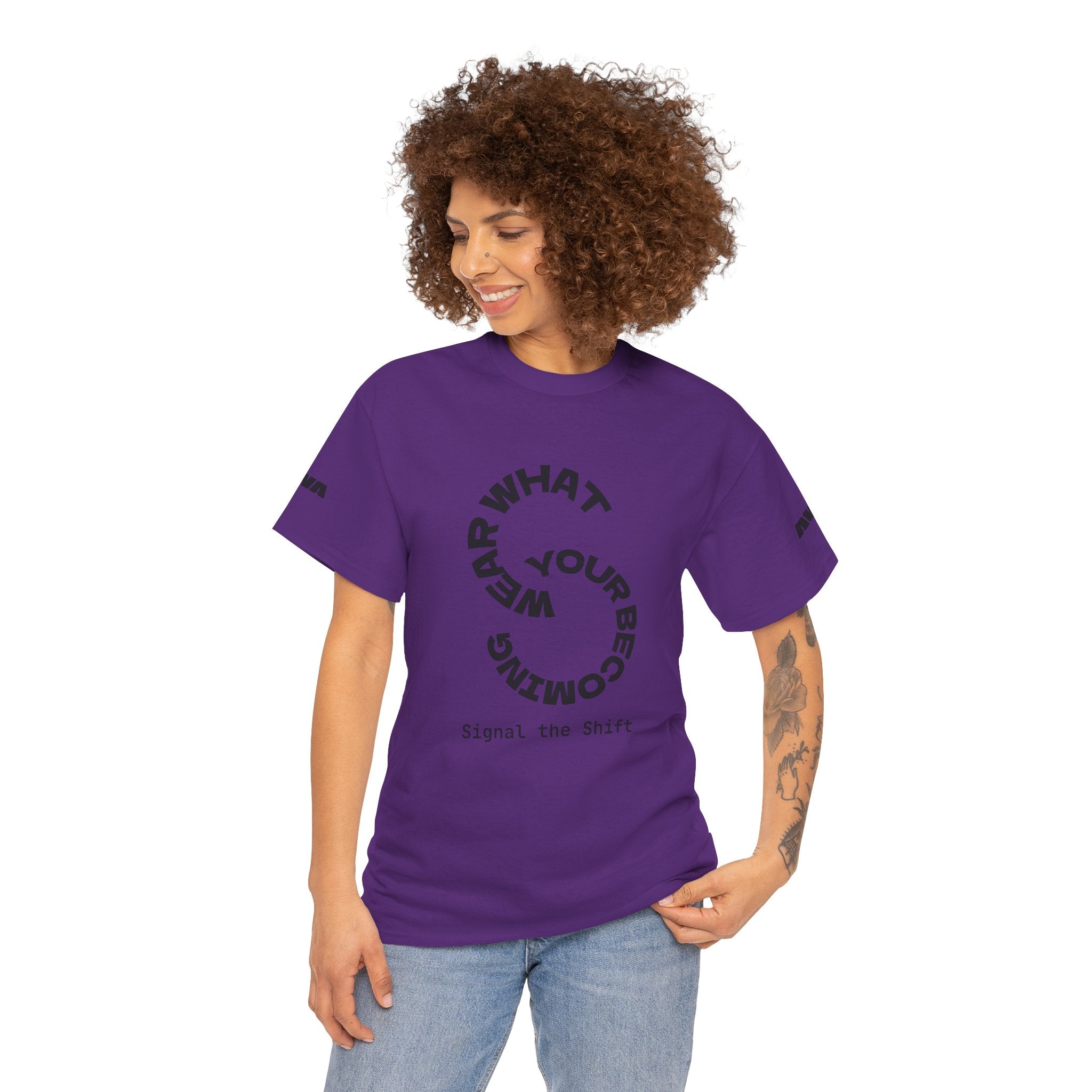 Circular "Wear What You're Becoming" Graphic Tee — Minimal Inspirational T-Shirt