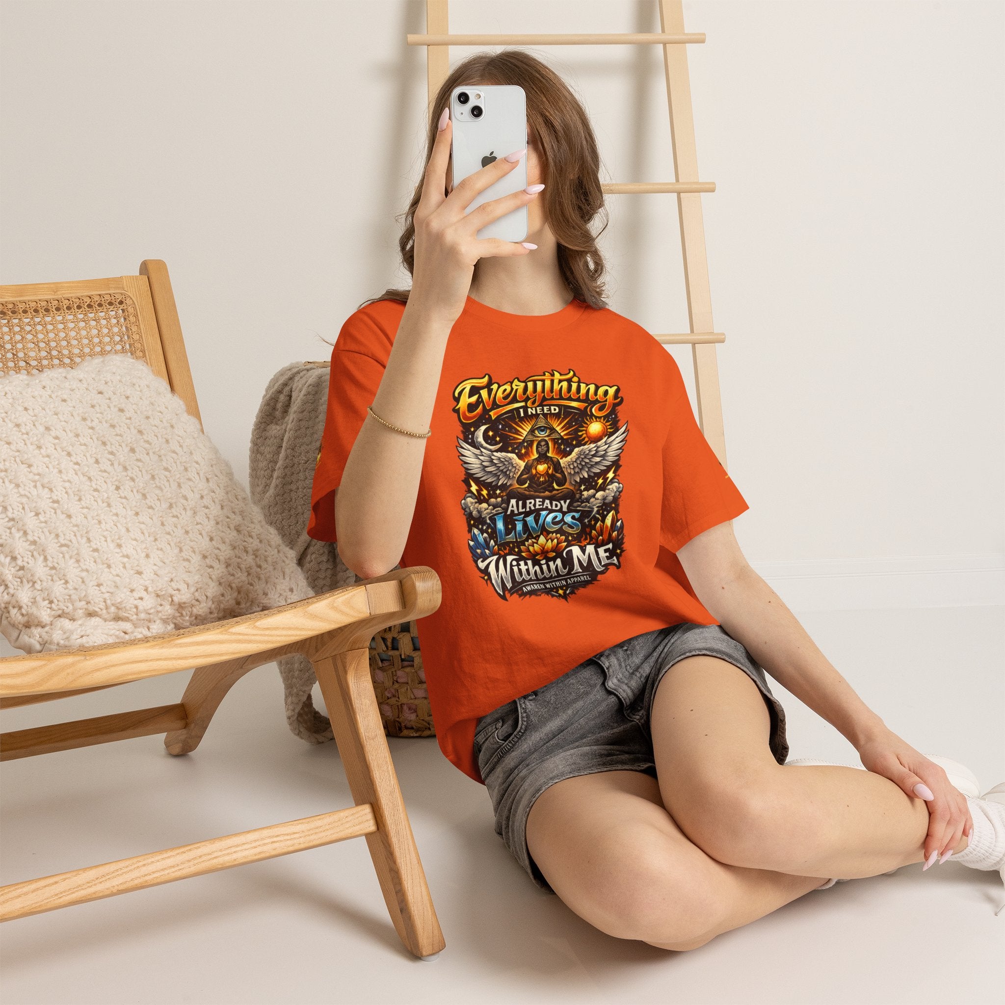 Everything I Need Already Lives Within Me Tee – Inspirational Eagle Graphic T-Shirt - Awaken Within Apparel