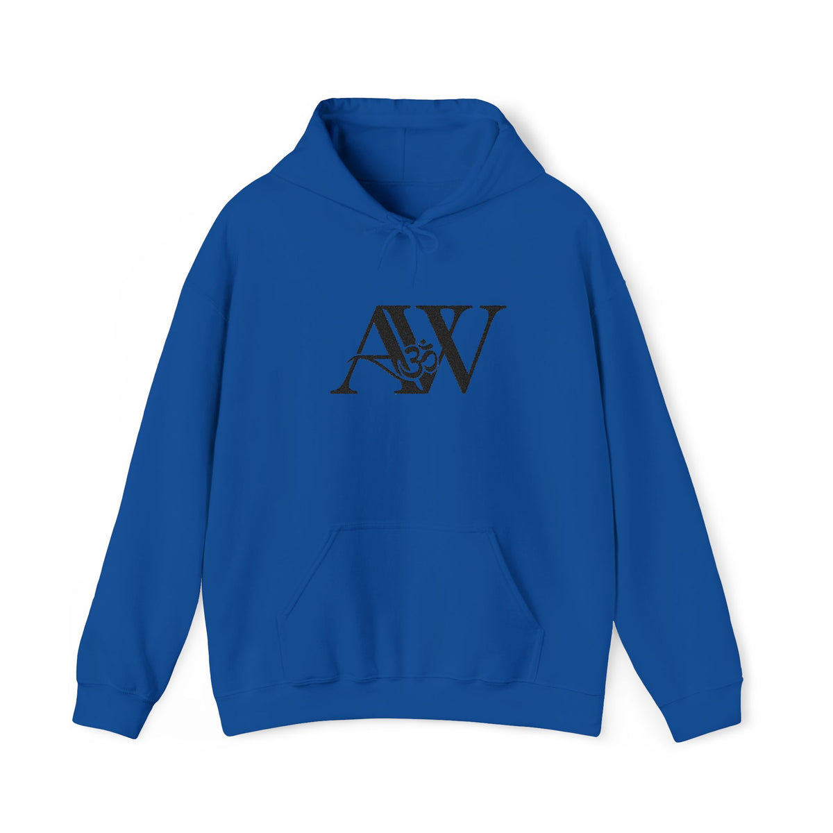 AWA Hero Logo Hoodie — AW Om Serif Monogram Pullover Sweatshirt