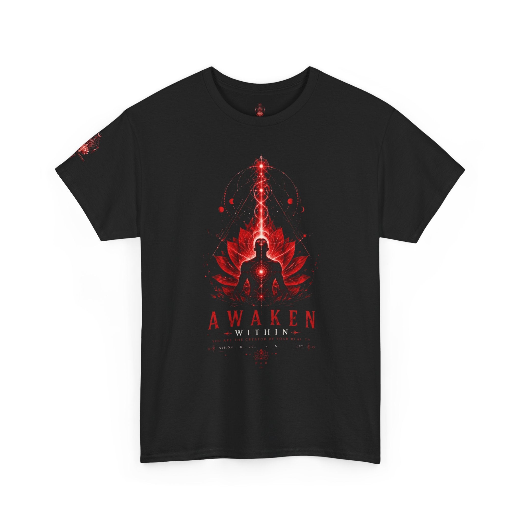 Awaken Meditation T-Shirt — Red Lotus Spiritual Tee - Awaken Within Apparel