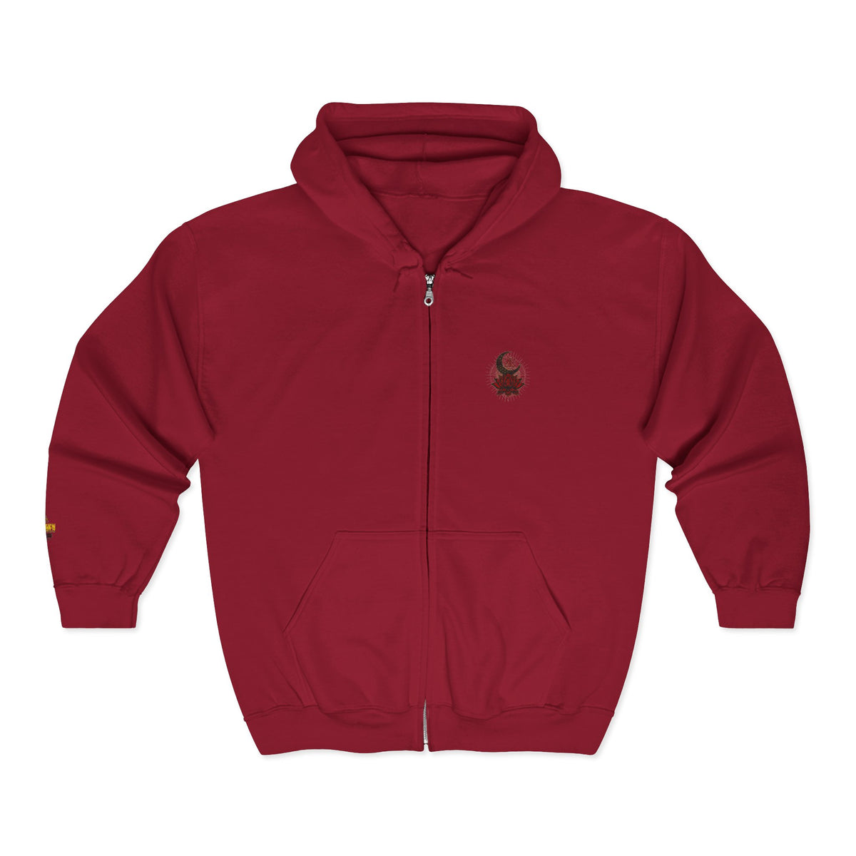 Crescent Moon & Rose Zip Hoodie — Awaken Within