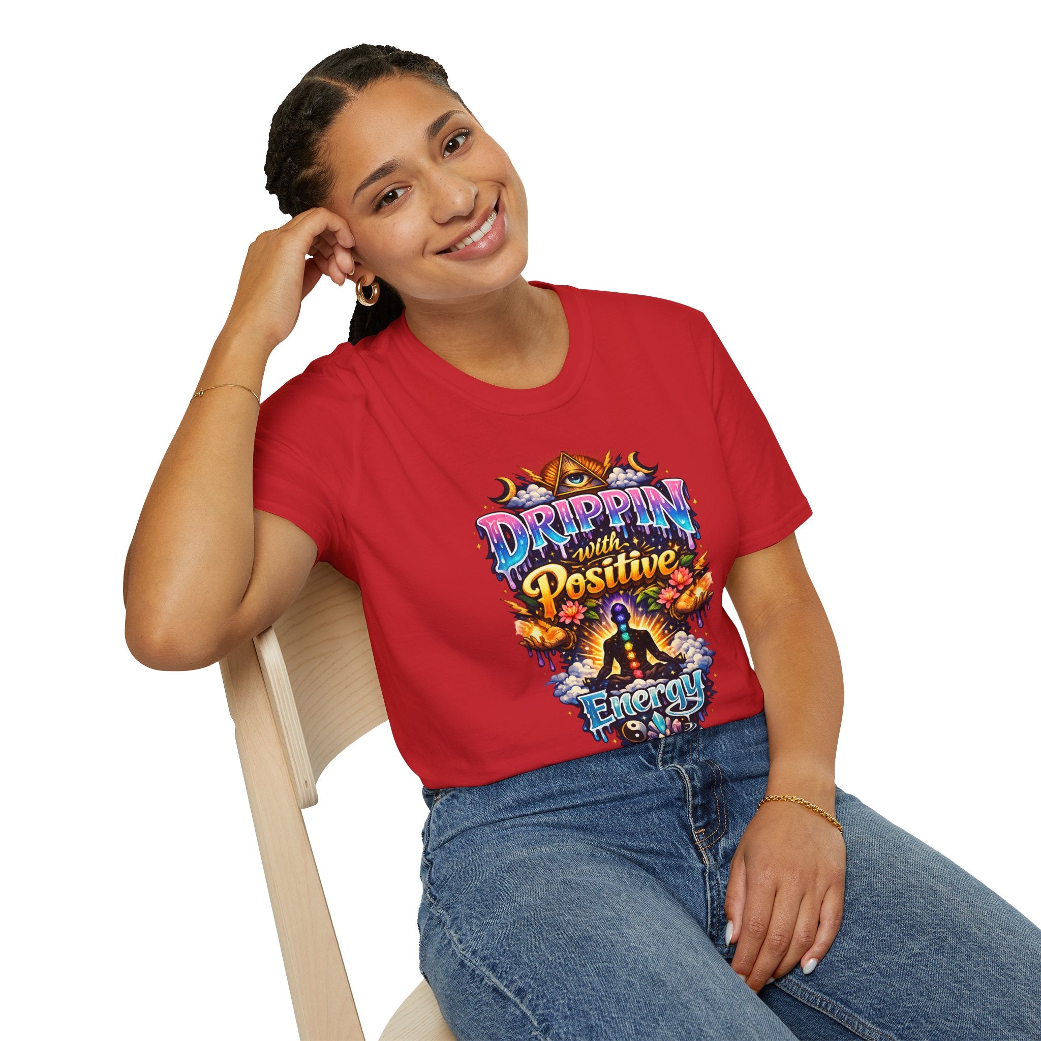 Positive Energy T-Shirt — 'Drippin' with Positive' Psychedelic Graphic Tee