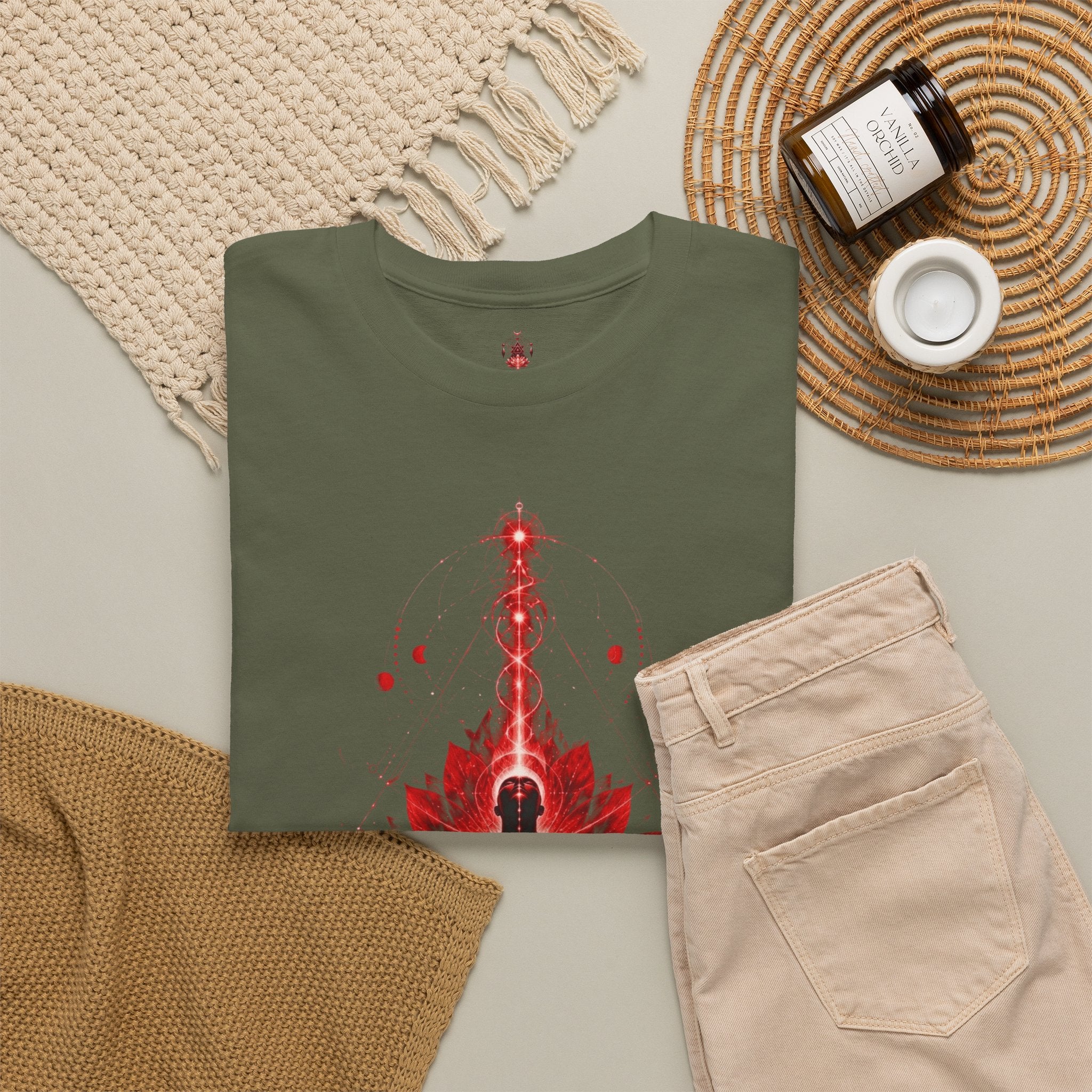 Awaken Meditation T-Shirt — Red Lotus Spiritual Tee - Awaken Within Apparel