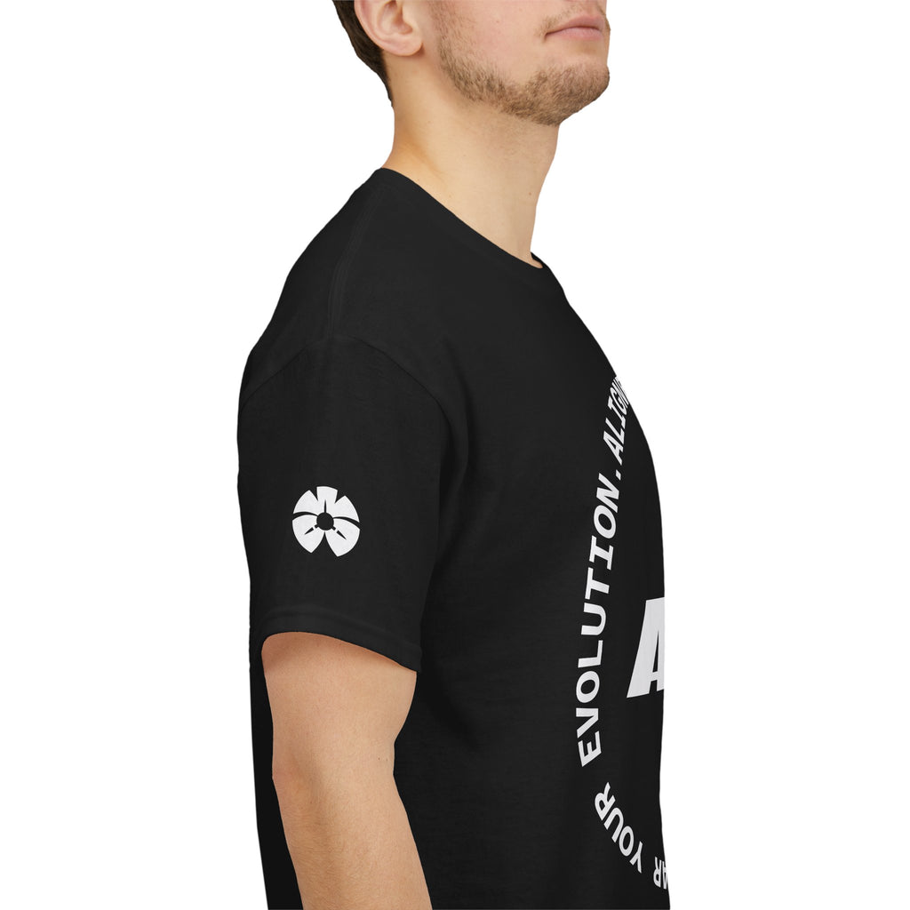 AWA Circle Logo Tee — Bold Black Graphic T‑Shirt with 'AWA' Emblem