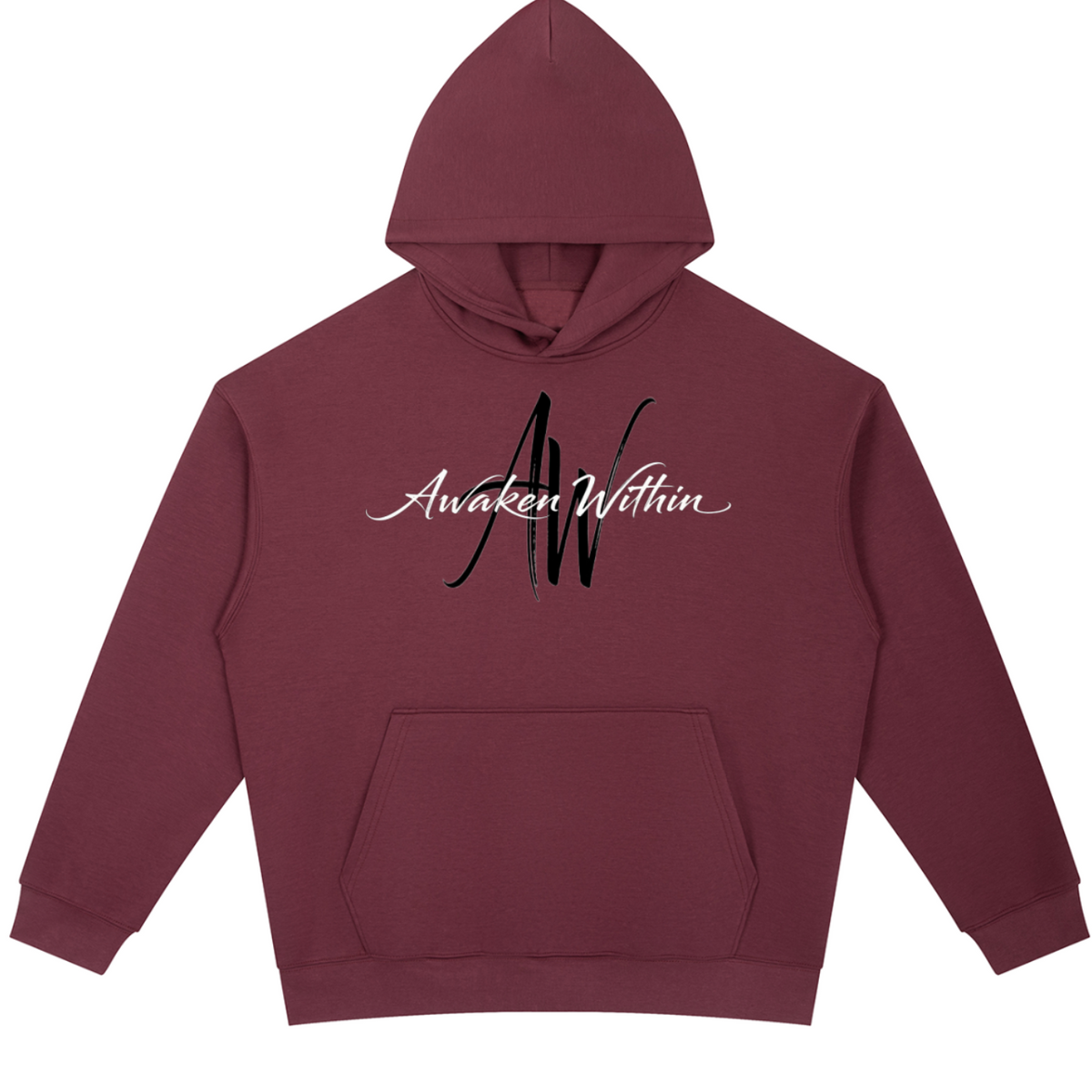 AWA Script Hoodie — Brush AW + Awaken Within Oversized Heavyweight Pullover
