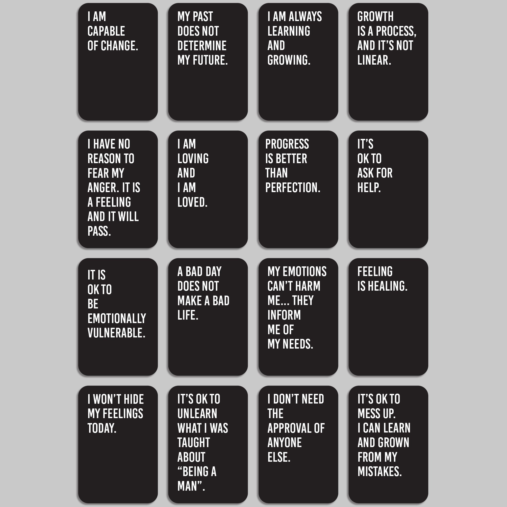 Empowering Affirmation Cards for Men, Deck of 16