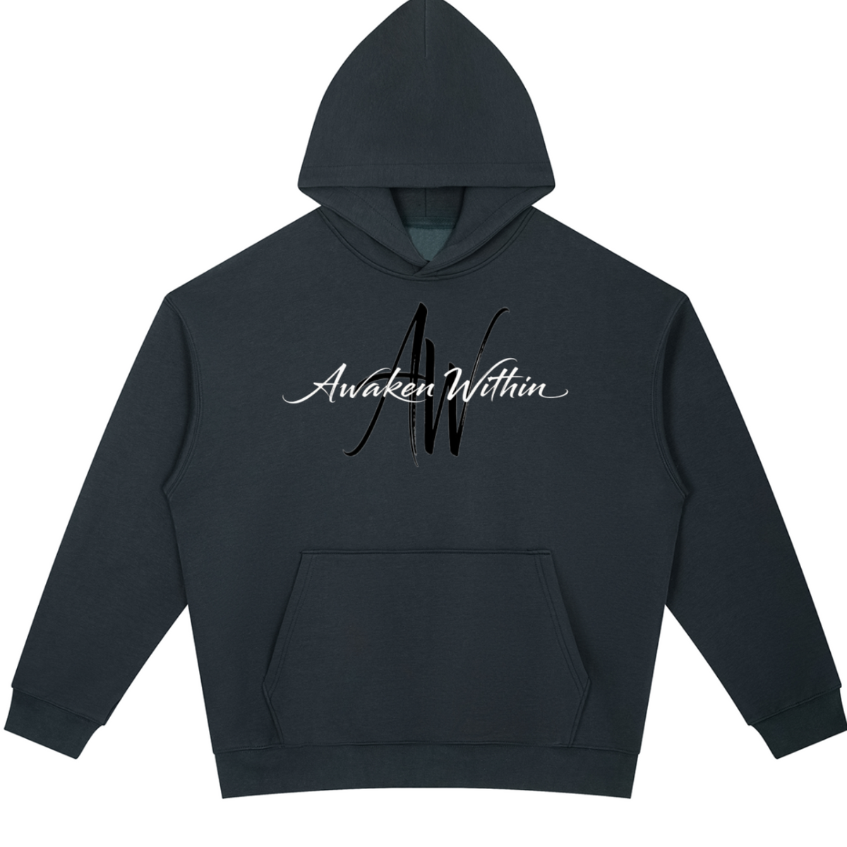 AWA Script Hoodie — Brush AW + Awaken Within Oversized Heavyweight Pullover