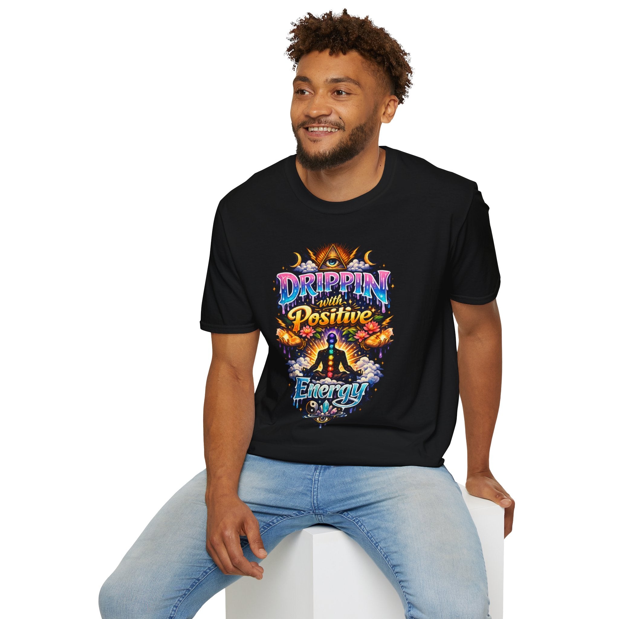 Positive Energy T-Shirt — 'Drippin' with Positive' Psychedelic Graphic Tee