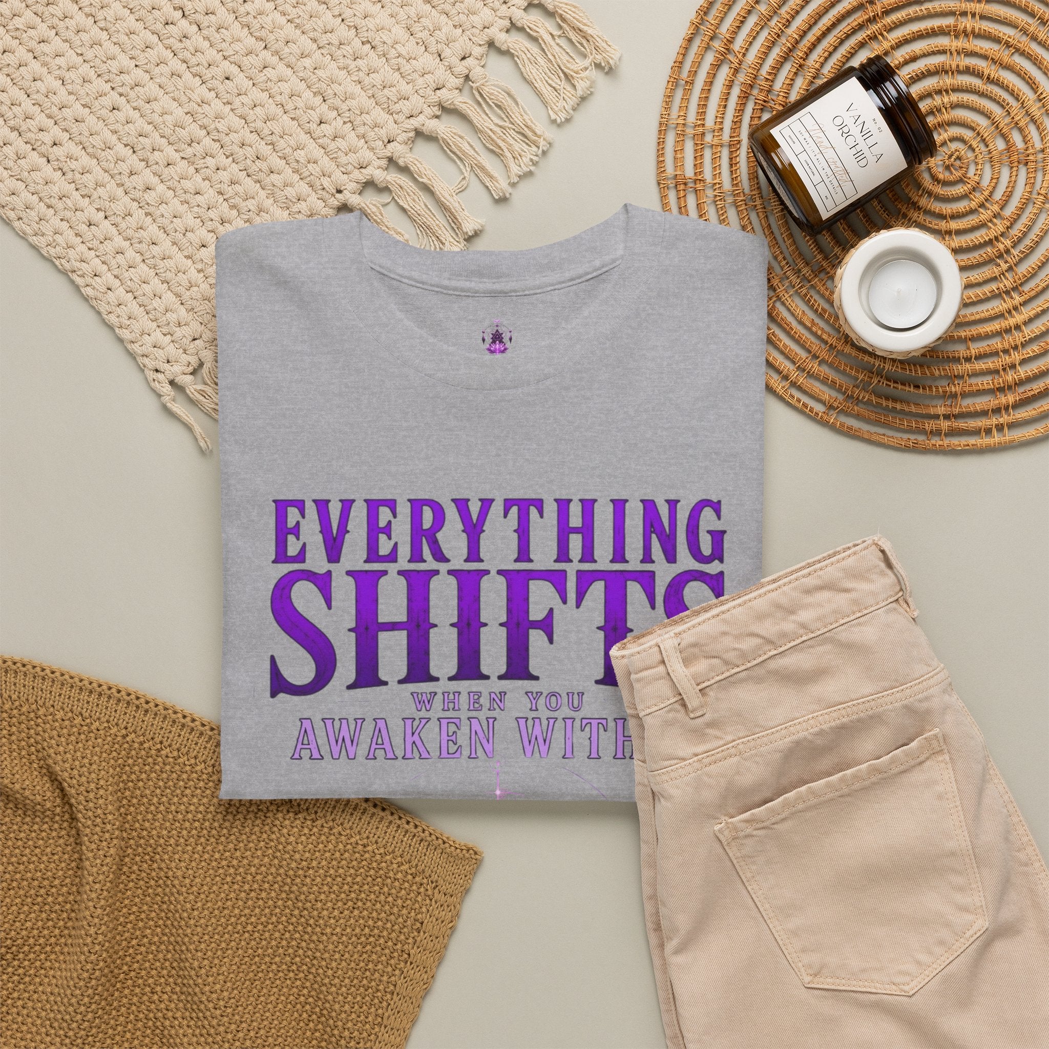 Spiritual Meditation T-Shirt — "Everything Shifts When You Awaken Within" Yoga Tee - Awaken Within Apparel