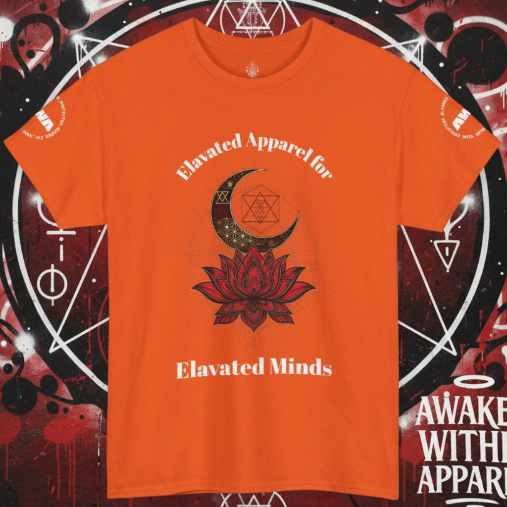 Elevated Minds Lotus Tee — Spiritual Graphic T-Shirt with Moon & Lotus - Awaken Within Apparel