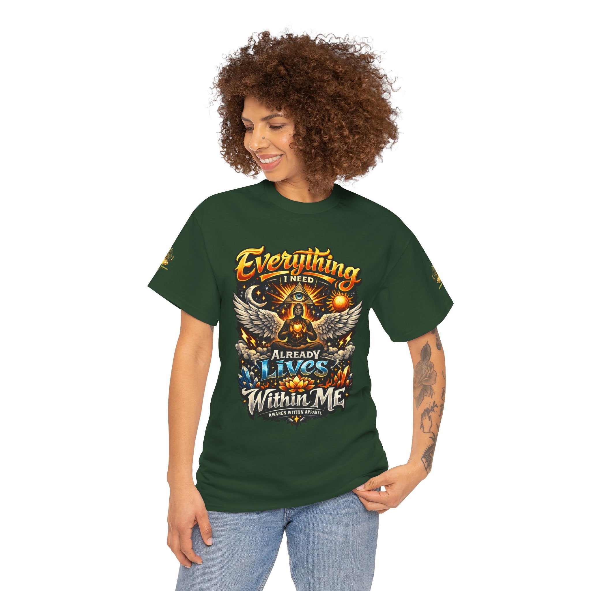 Everything I Need Already Lives Within Me Tee – Inspirational Eagle Graphic T-Shirt - Awaken Within Apparel