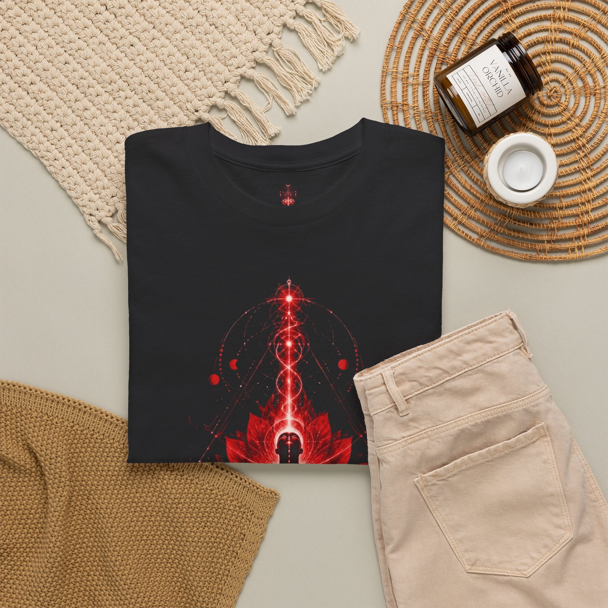 Awaken Meditation T-Shirt — Red Lotus Spiritual Tee - Awaken Within Apparel