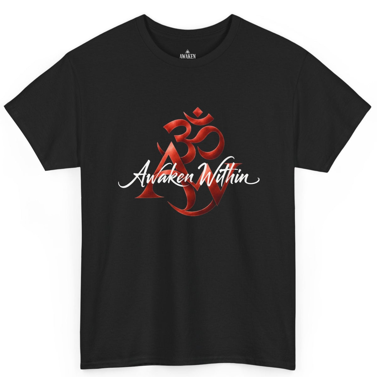 AW Om Composite Tee — Red Sacred Symbol Graphic T-Shirt
