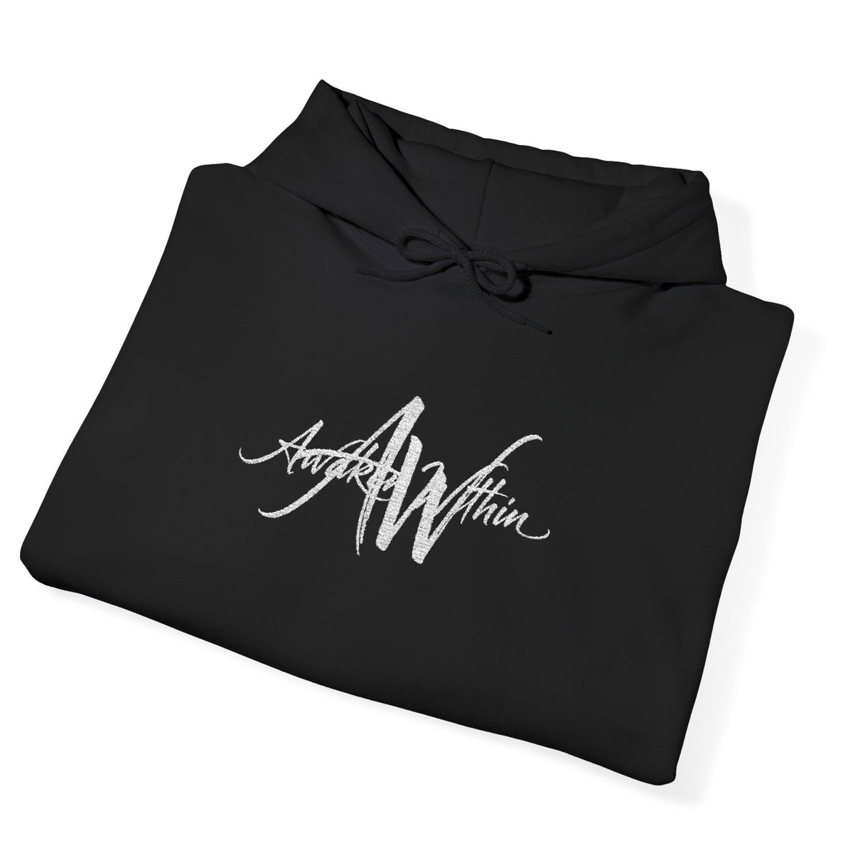 AW Script Wordmark Hoodie — Awaken Within Graphic Pullover Sweatshirt