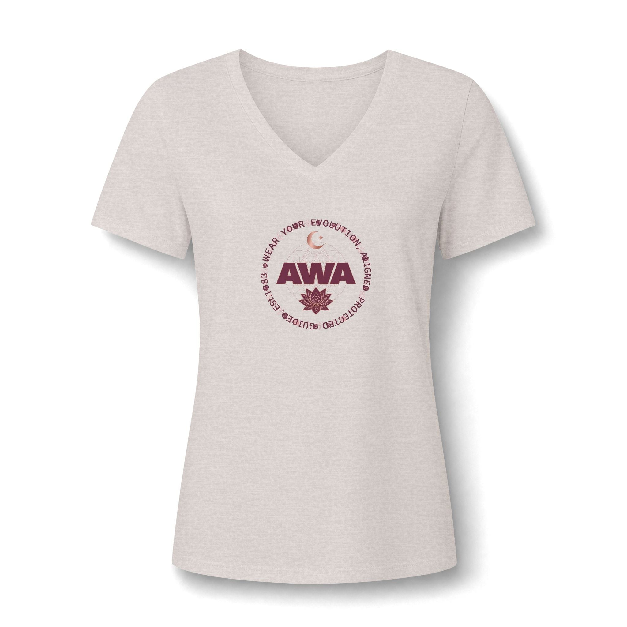 AWA Floral Crest V-Neck Tee