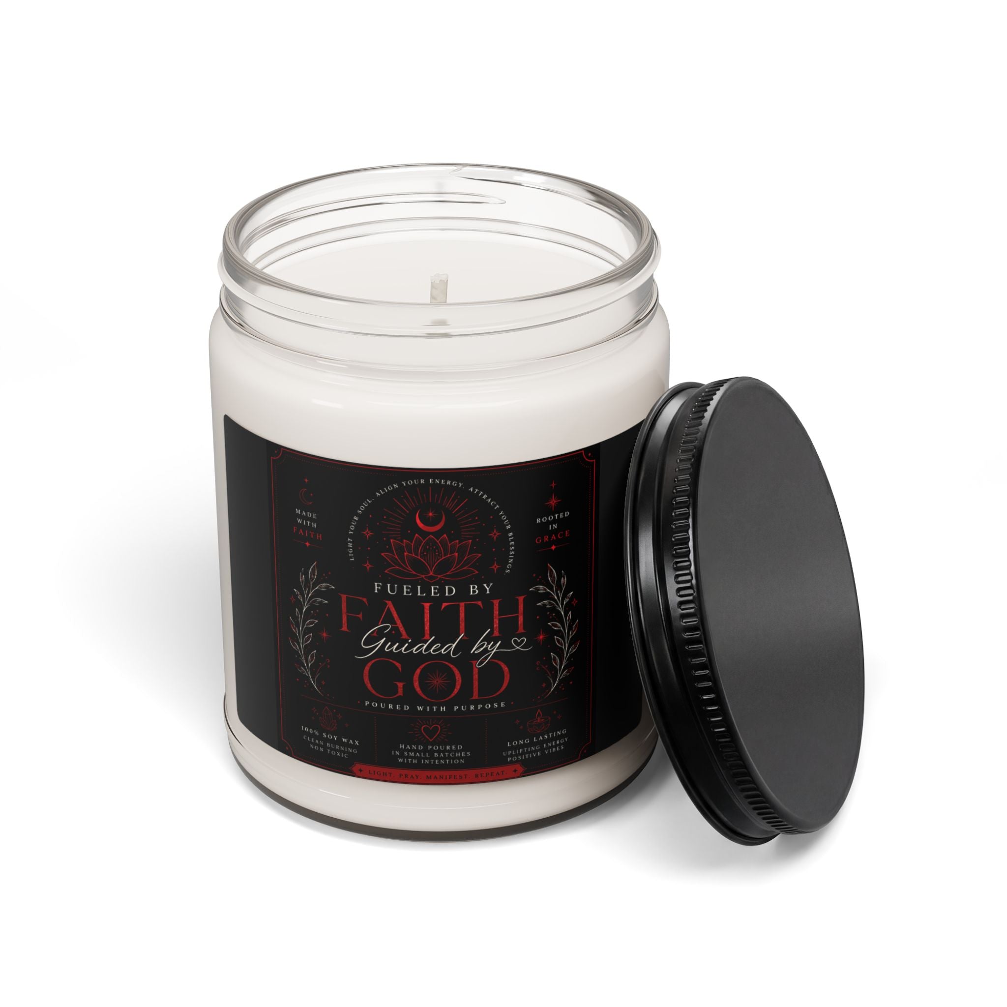 Faith Guided by God Scented Soy Candle — 9oz Inspirational Religious Candle