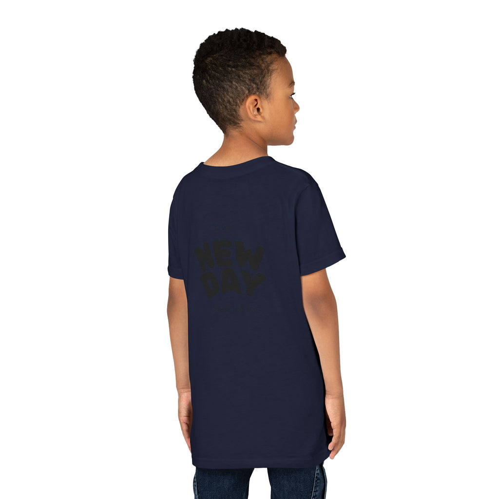Youth Tee — "Awaken Within" Lotus Front & "It's a New Day" Back Inspirational Shirt
