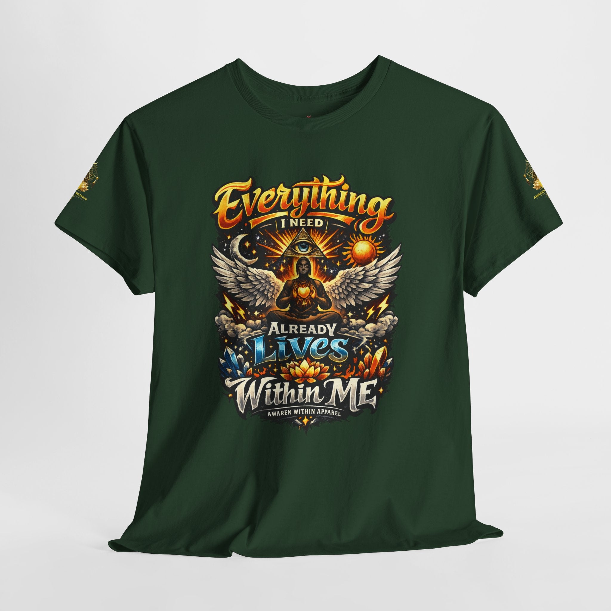 Everything I Need Already Lives Within Me Tee – Inspirational Eagle Graphic T-Shirt - Awaken Within Apparel