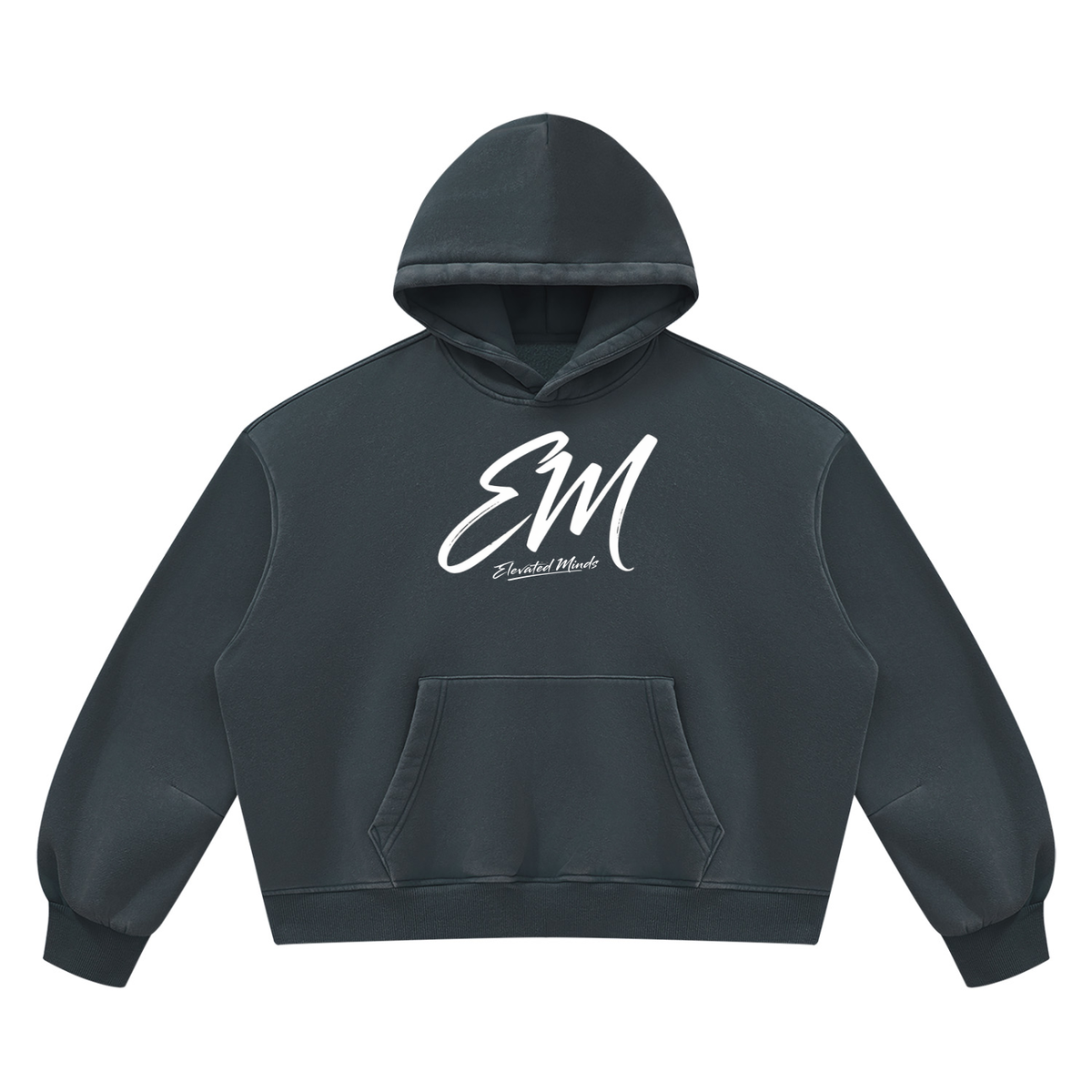 EM Vintage Wash Boxy Fleece Hoodie Vol. 2 — Oversized Unisex Streetwear