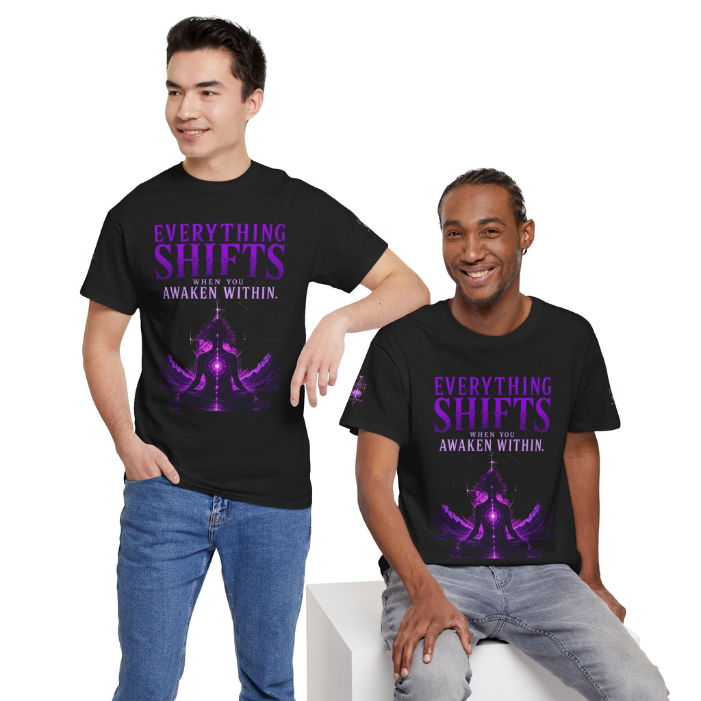 Spiritual Meditation T-Shirt — "Everything Shifts When You Awaken Within" Yoga Tee - Awaken Within Apparel