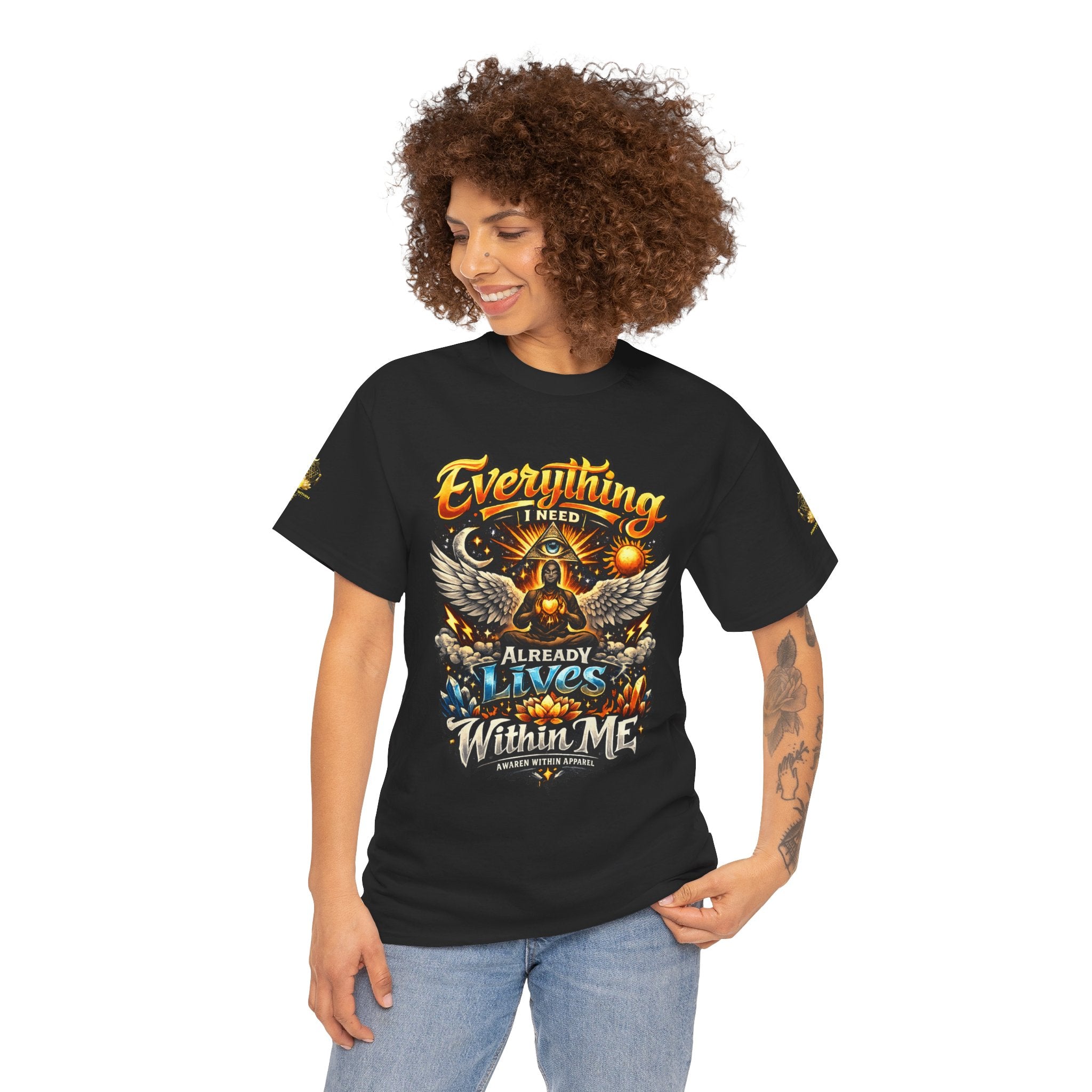 Everything I Need Already Lives Within Me Tee – Inspirational Eagle Graphic T-Shirt - Awaken Within Apparel