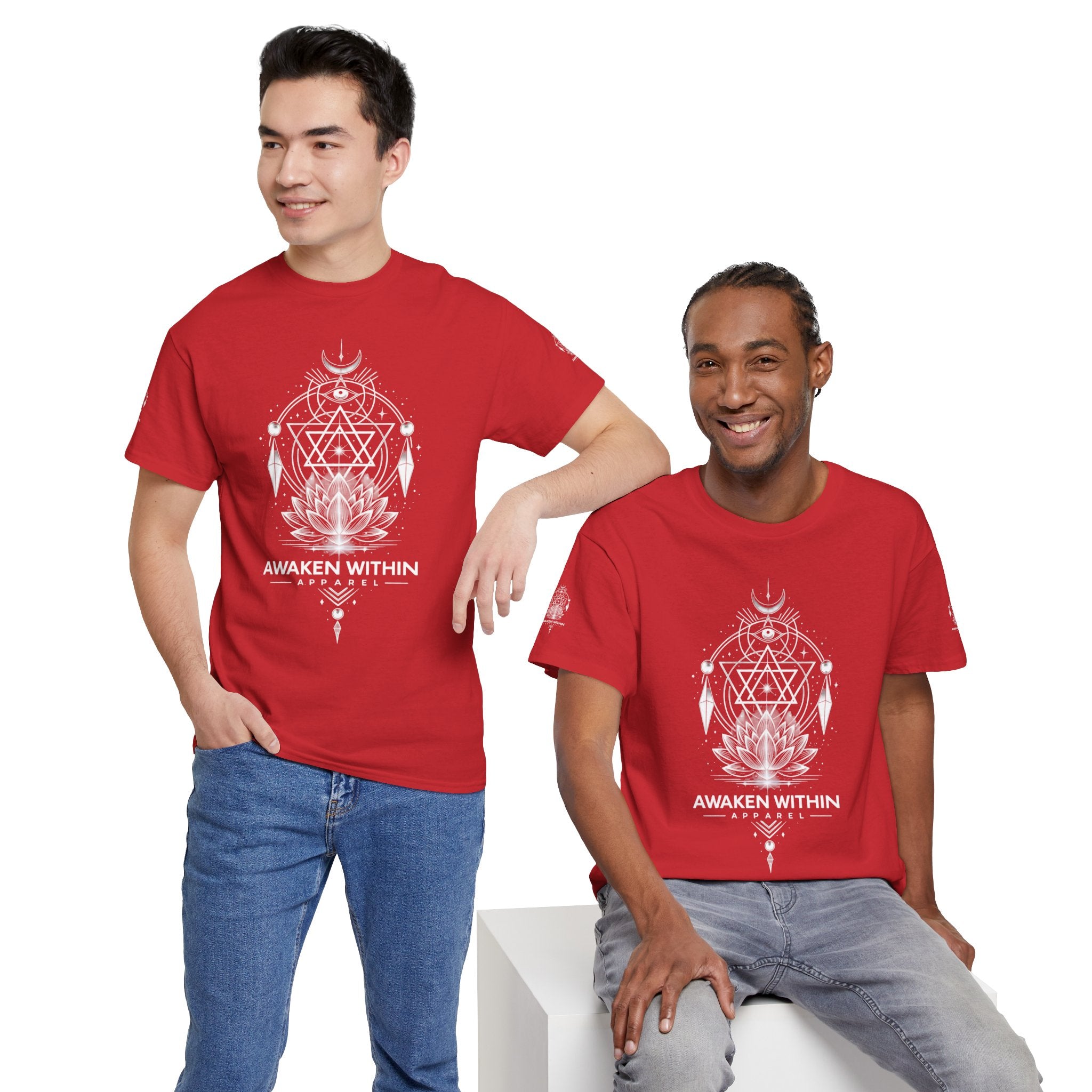 'Awaken Within' Spiritual Lotus Sacred Geometry T-Shirt
