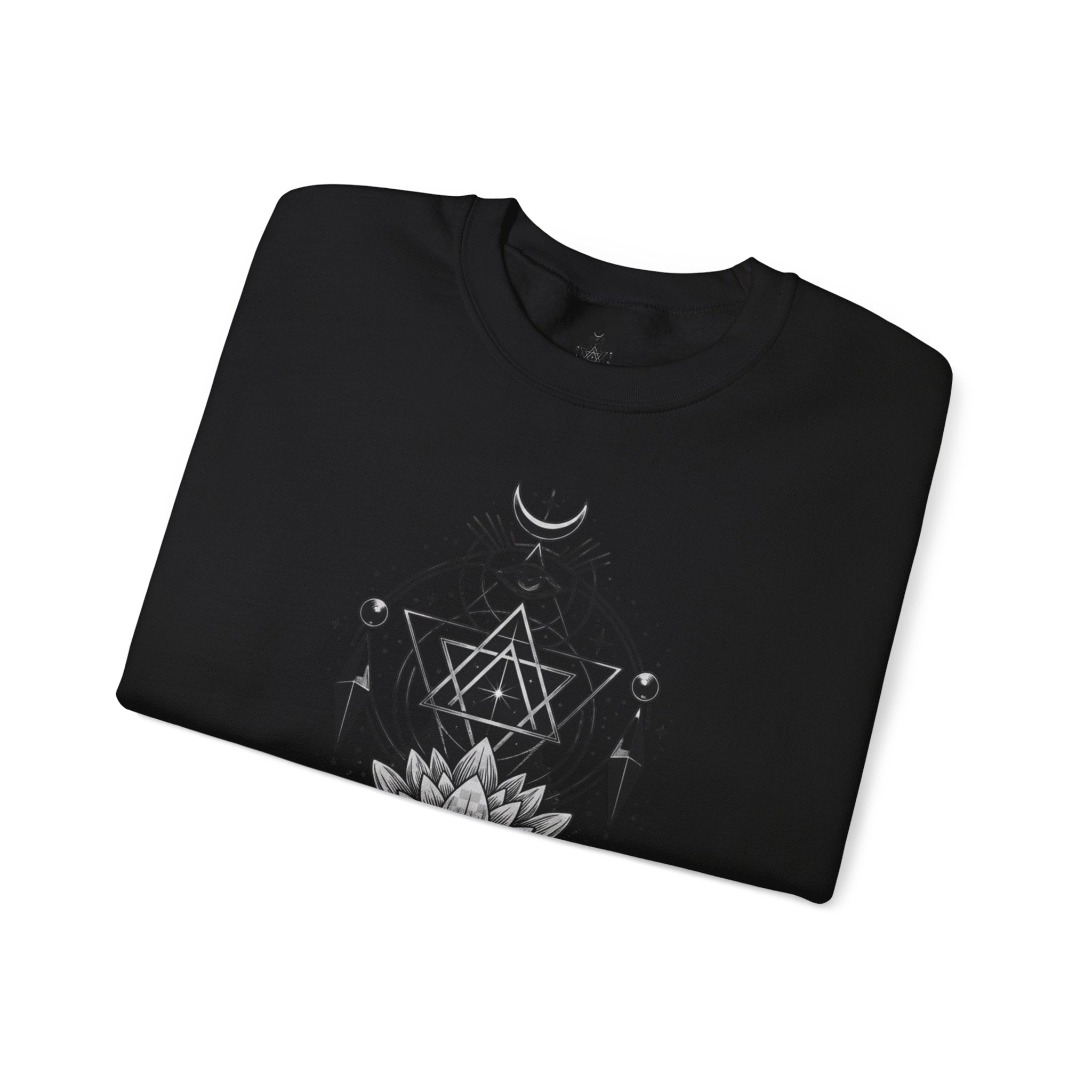 Lotus & Geometric Spiritual Crewneck Sweatshirt