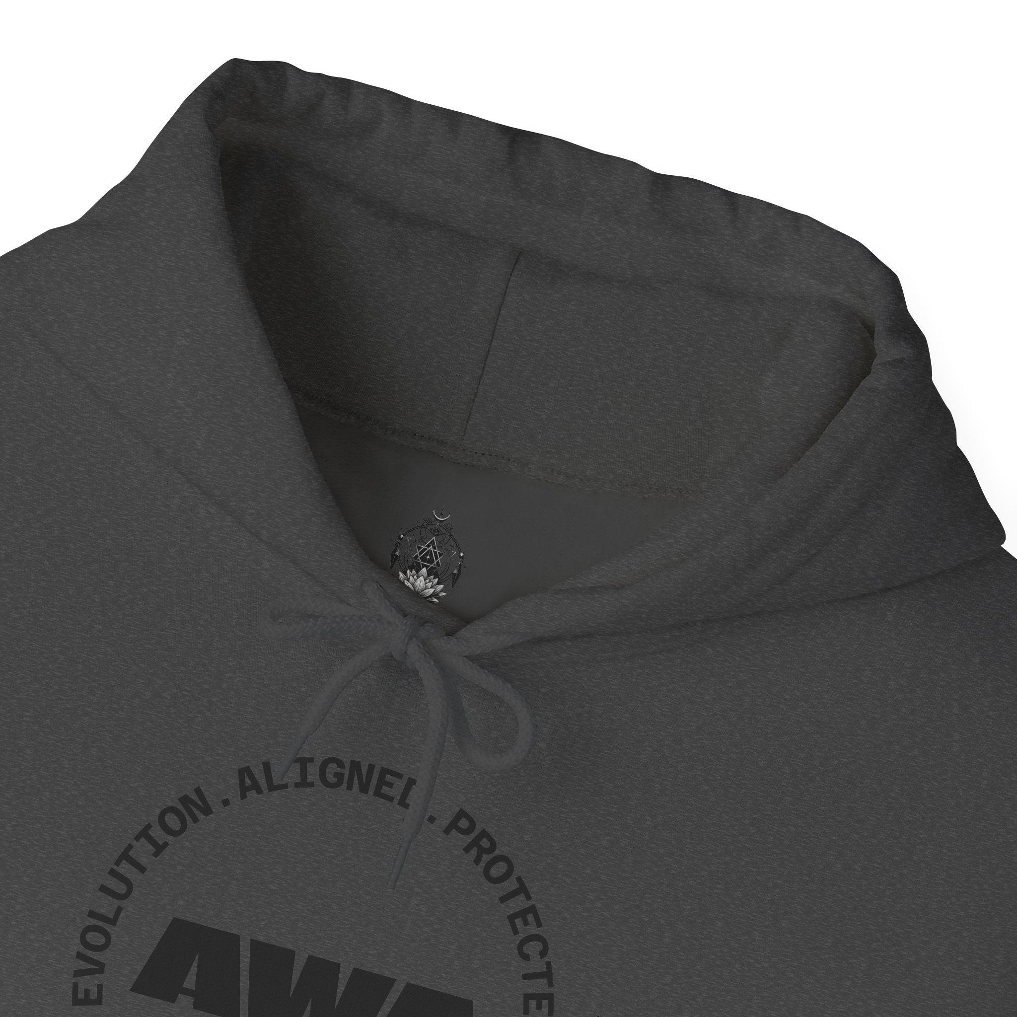 AWA Circle Logo Hoodie — Minimalist Monochrome Pullover