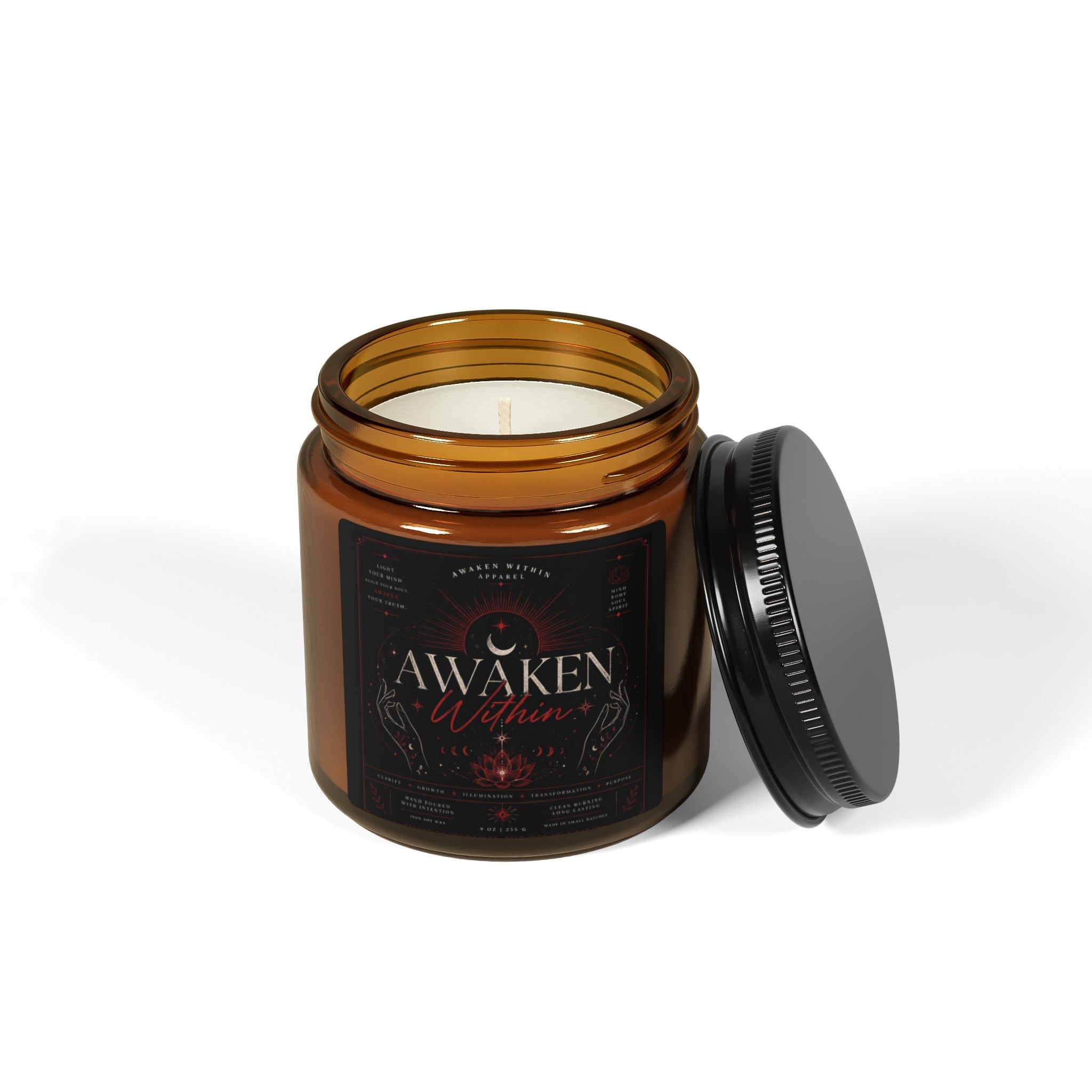 Awaken Within Soy Candle — Amber Jar Aromatherapy Candle (Multi-Size)