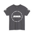 AWA Circle Logo Tee — Bold Black Graphic T‑Shirt with 'AWA' Emblem