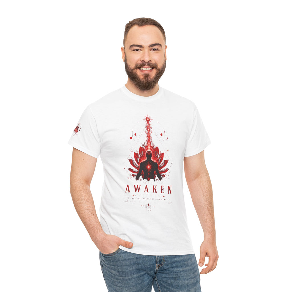 Awaken Meditation T-Shirt — Red Lotus Spiritual Tee - Awaken Within Apparel