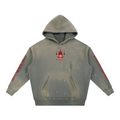 Vintage Washed Frayed Fleece Hoodie-Awaken Within Apparel Lotus Graphic Design