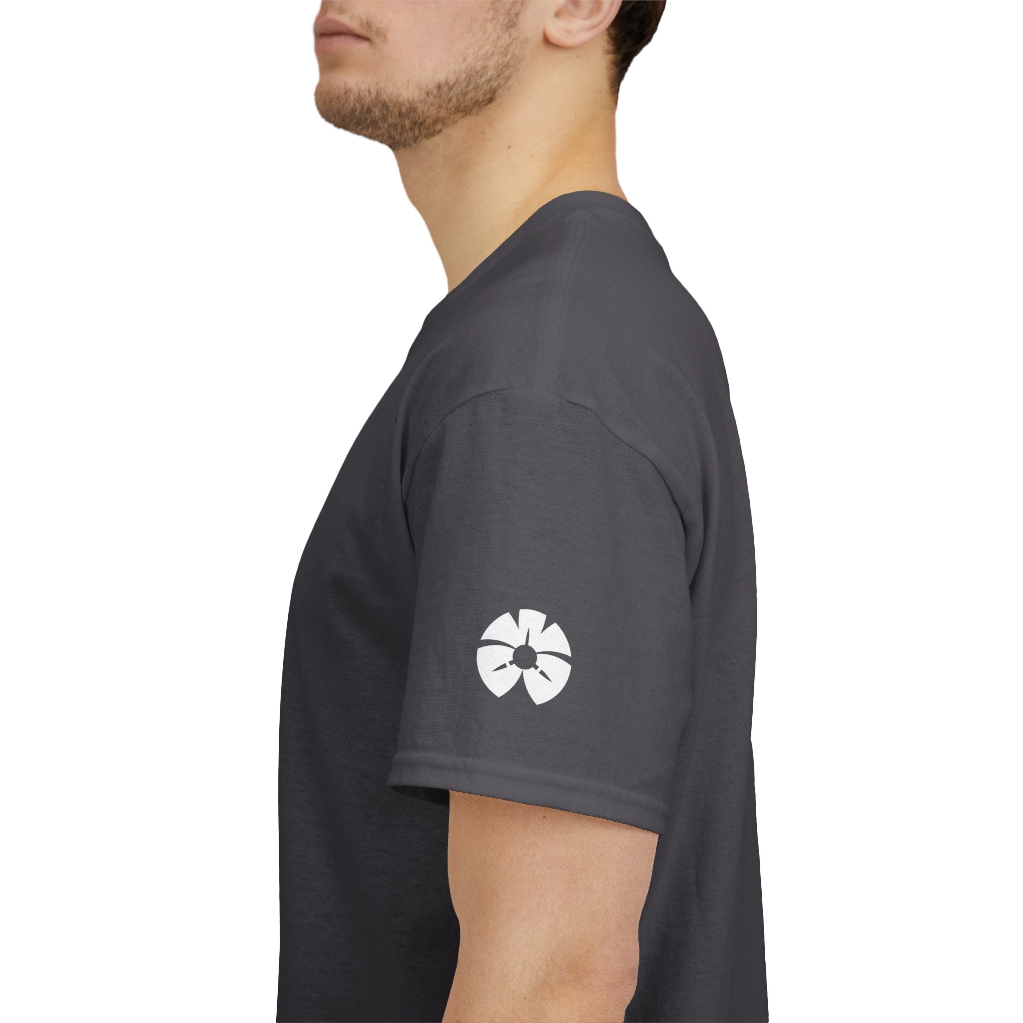 AWA Circle Logo Tee — Bold Black Graphic T‑Shirt with 'AWA' Emblem
