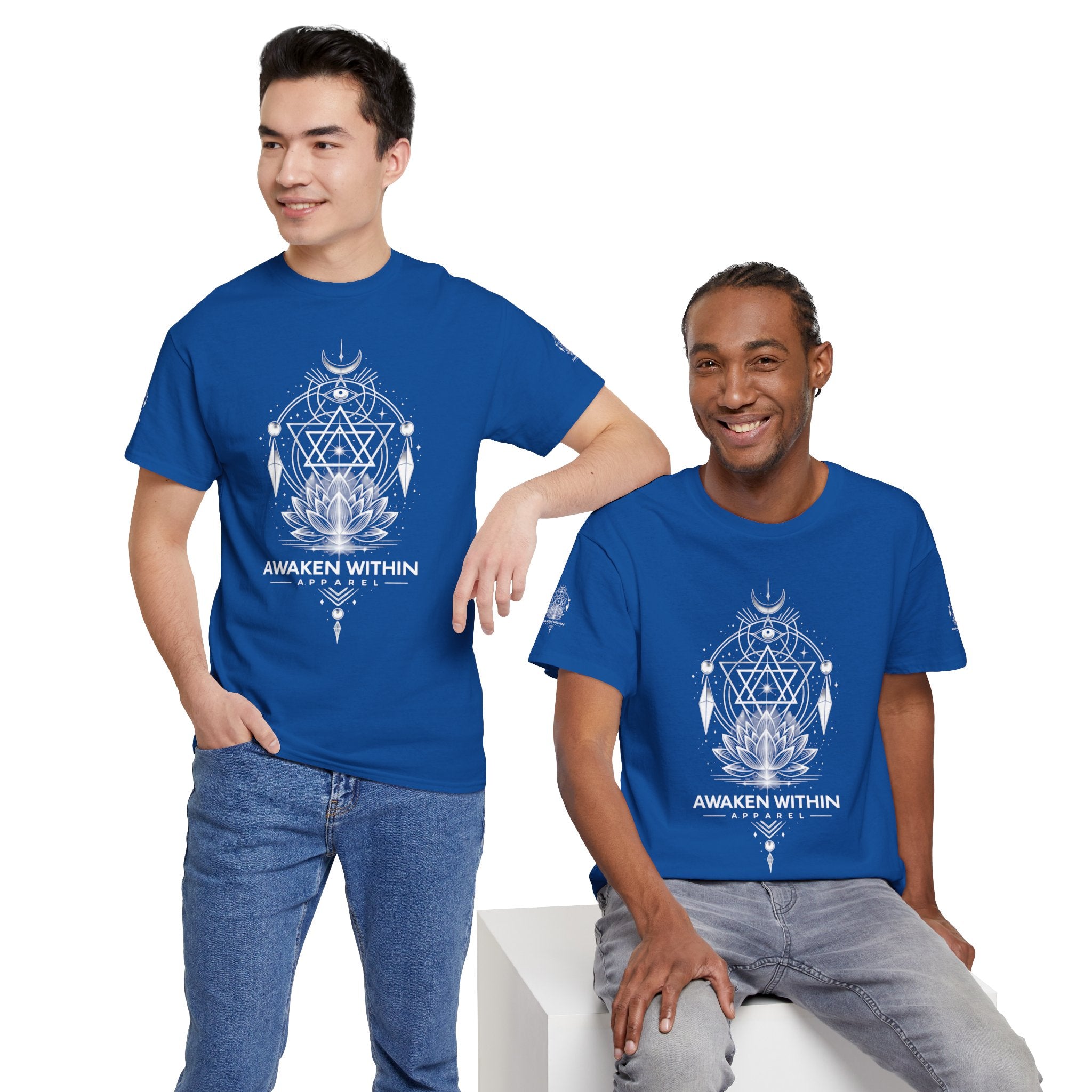 'Awaken Within' Spiritual Lotus Sacred Geometry T-Shirt