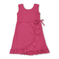 Sleeveless hot pink bow ruffle kids girls summer athletic dress